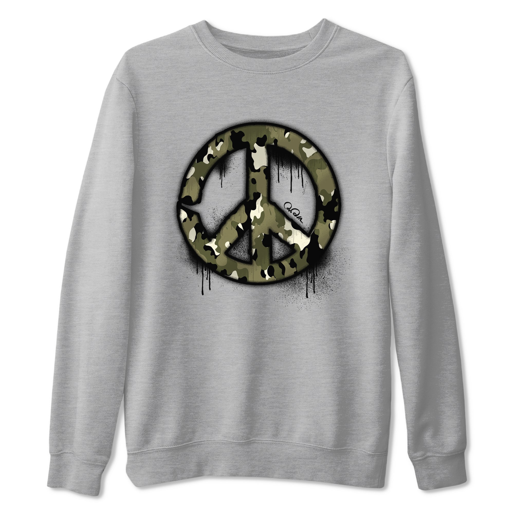 Peace Sign snkmatch Tee - Air Jordan 4 Medium Olive