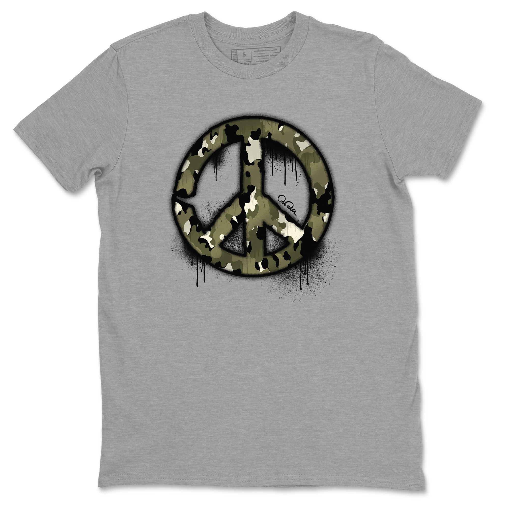 Peace Sign snkmatch Tee - Air Jordan 4 Medium Olive