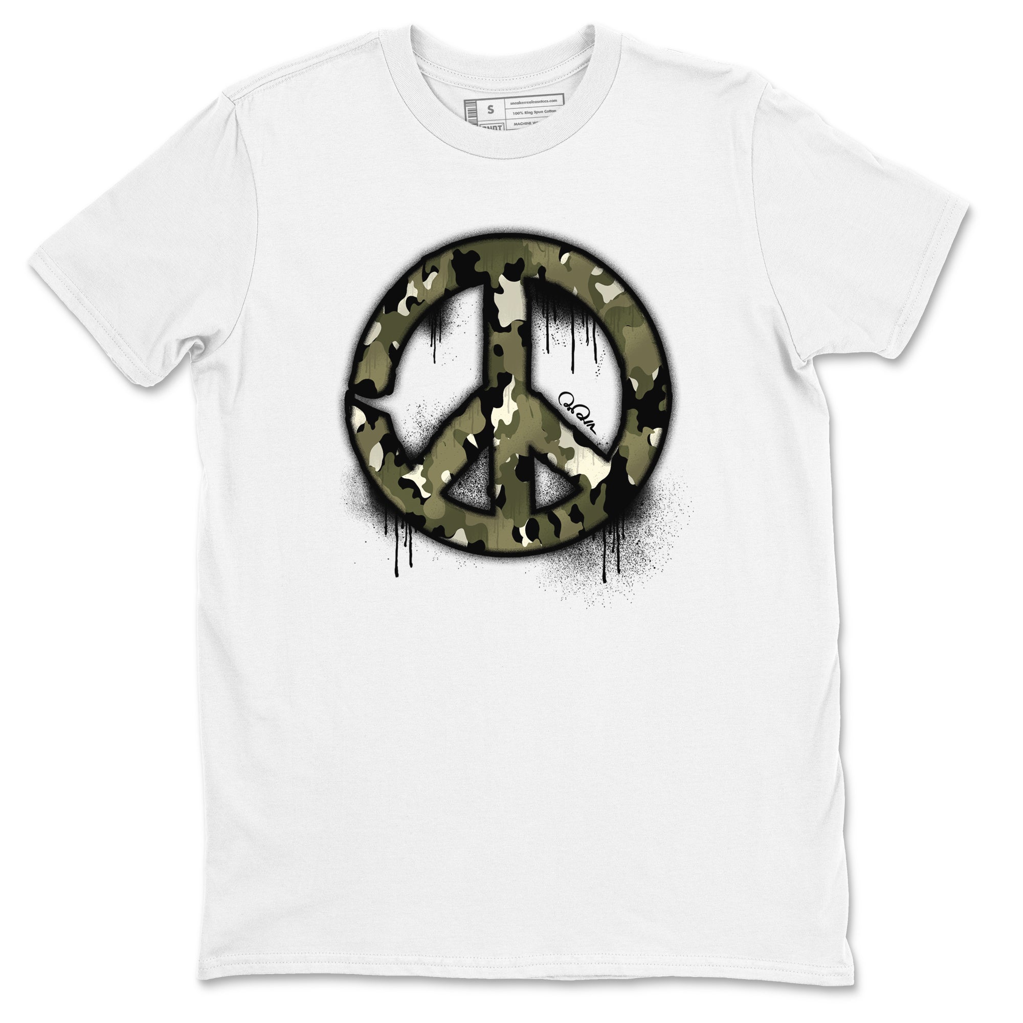 Peace Sign snkmatch Tee - Air Jordan 4 Medium Olive