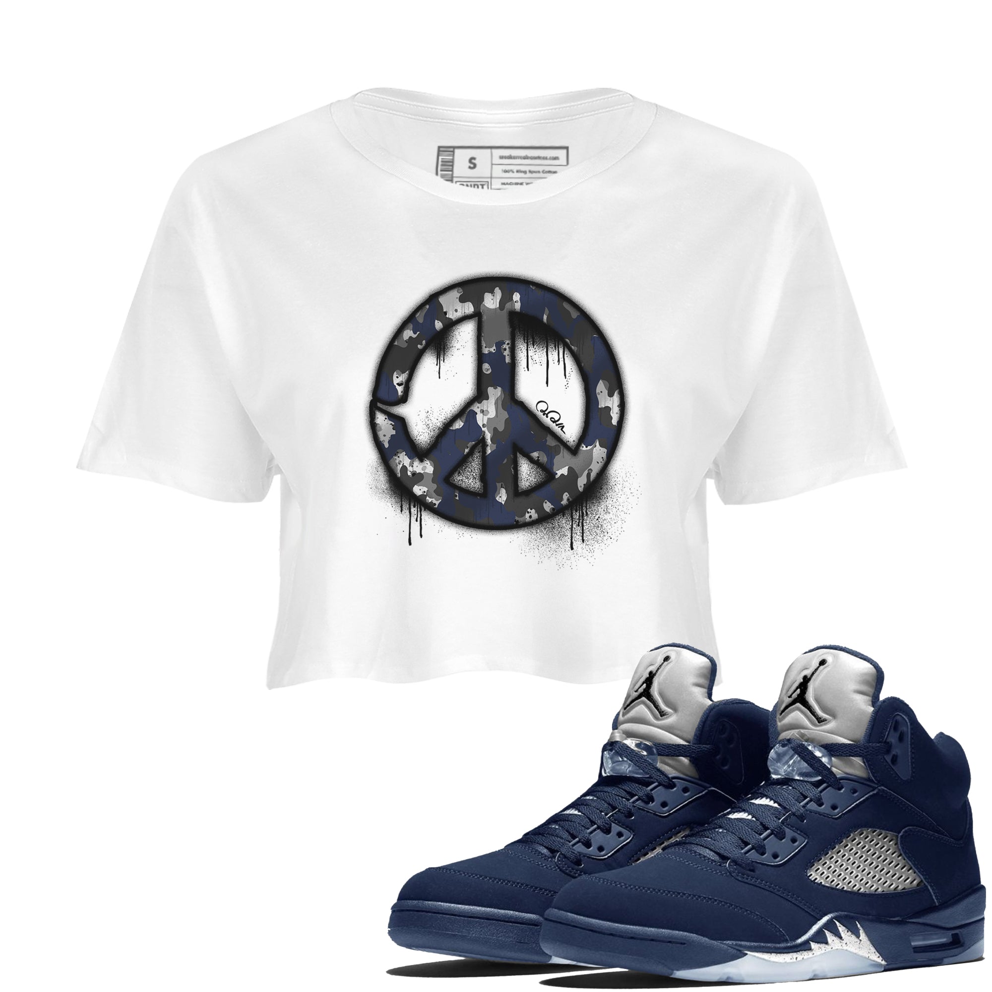 Peace Sign snkmatch Women's Top - Air Jordan 5 Georgetown