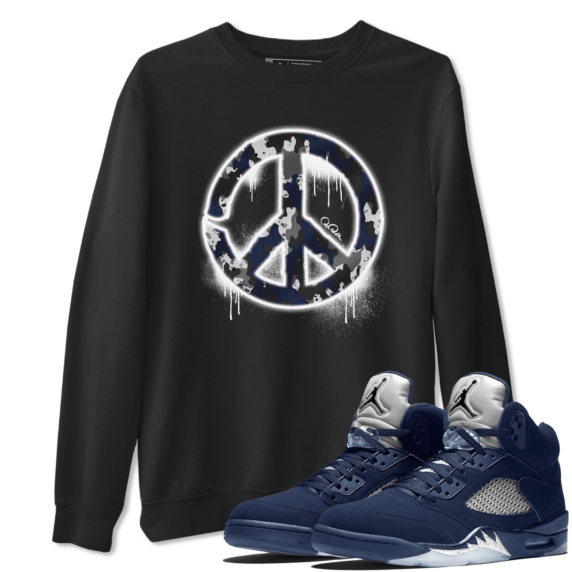 Peace Sign snkmatch Tee - Air Jordan 5 Georgetown