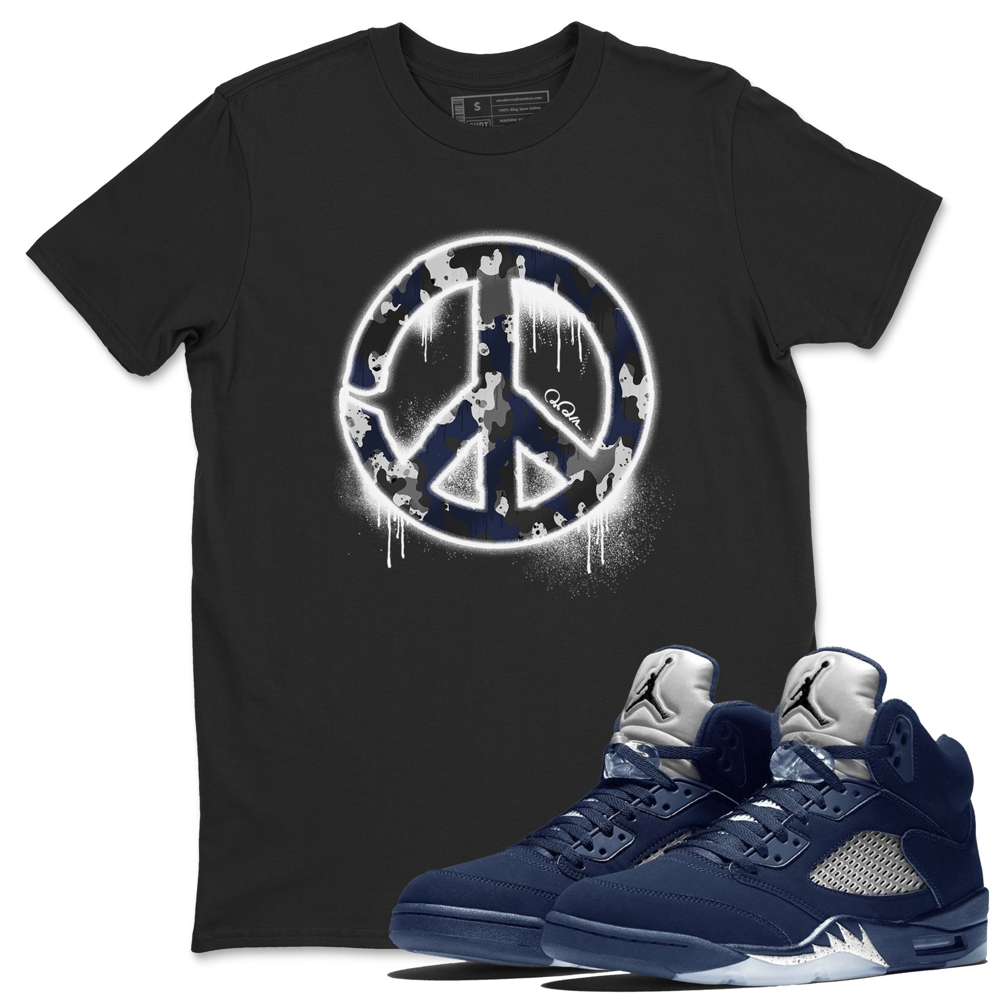 Peace Sign snkmatch Tee - Air Jordan 5 Georgetown