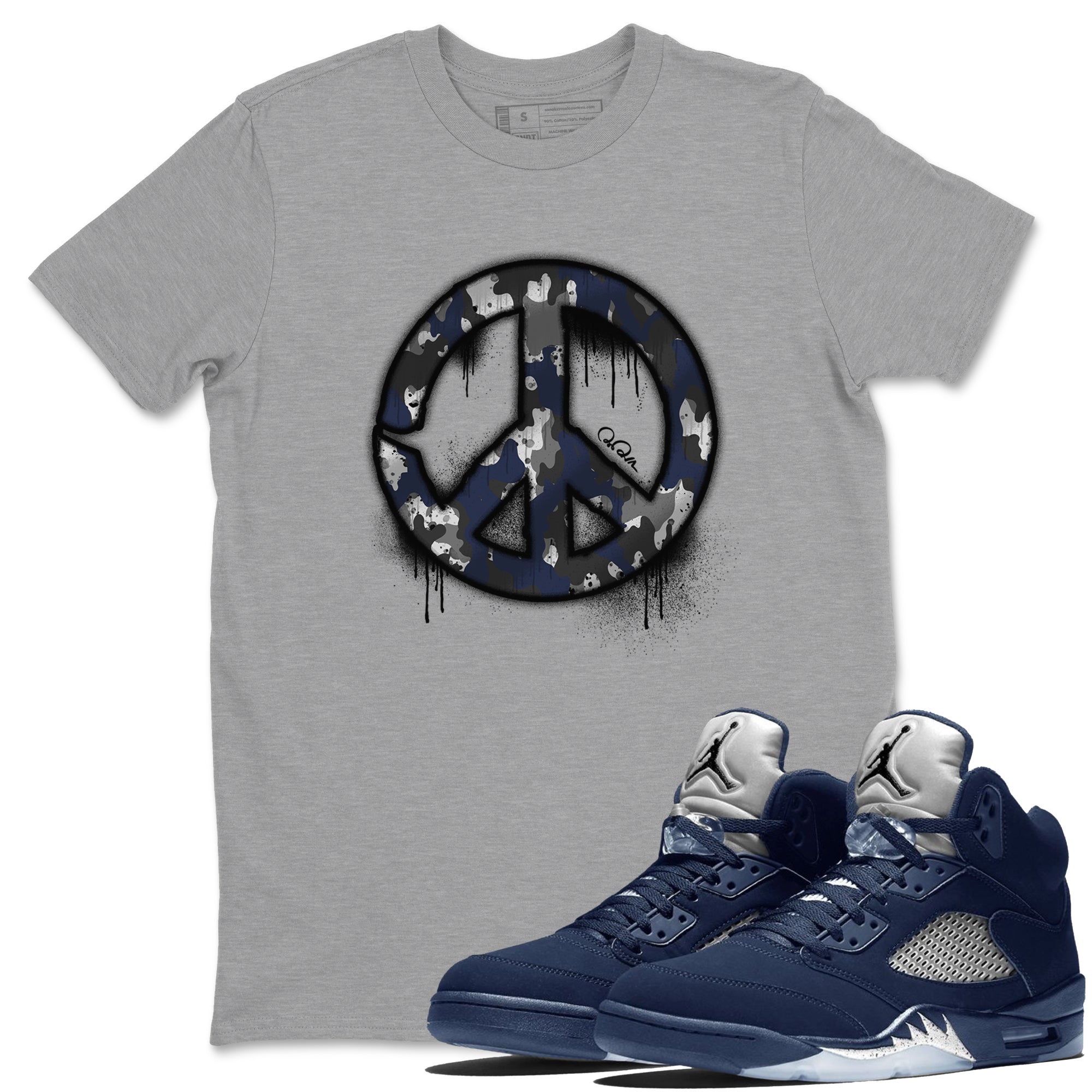 Peace Sign snkmatch Tee - Air Jordan 5 Georgetown