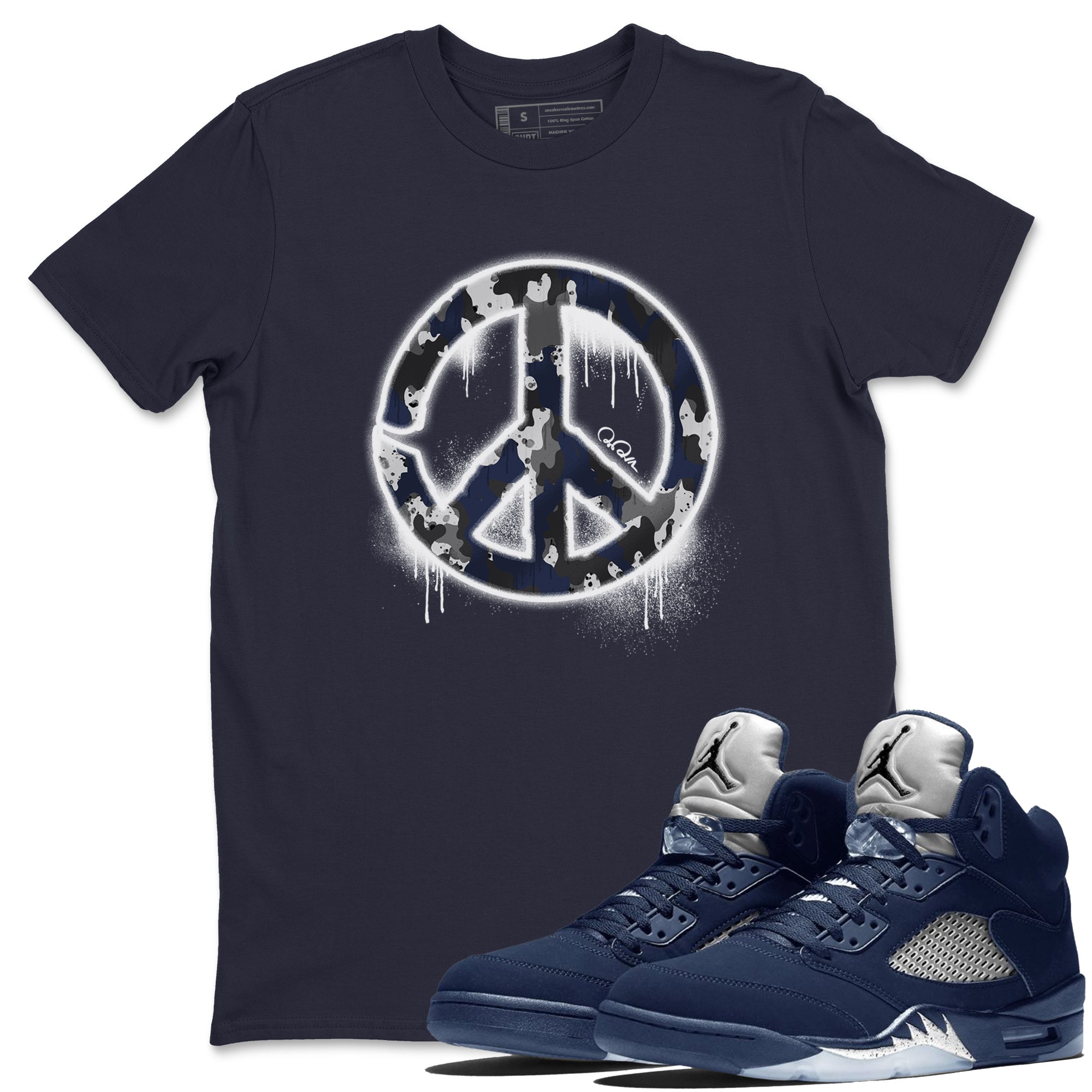 Peace Sign snkmatch Tee - Air Jordan 5 Georgetown