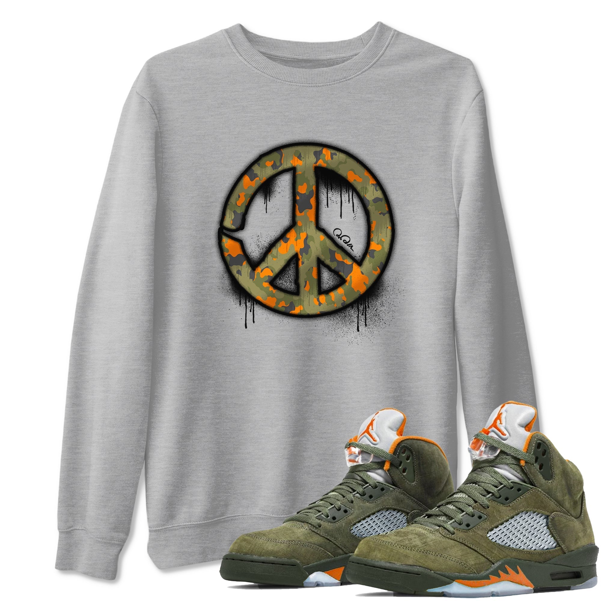 Peace Sign snkmatch Tees - Air Jordan 5 Olive