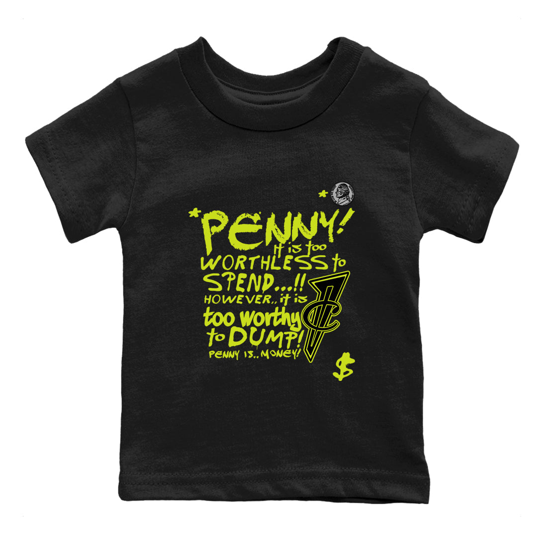 Penny Is snkmatch Tees Kids - Air Foamposite One Black Volt