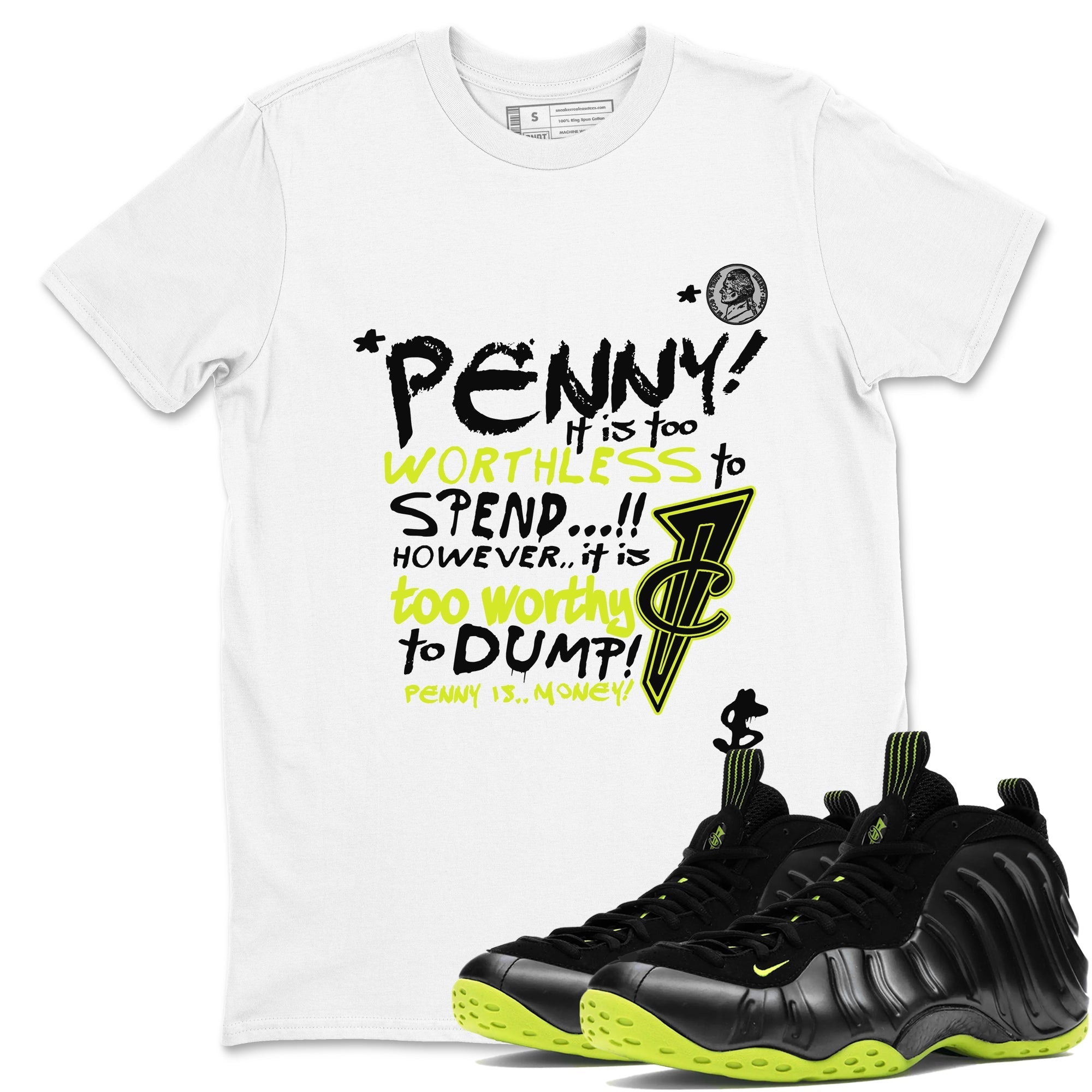 Penny Is snkmatch Tees - Air Foamposite One Black Volt