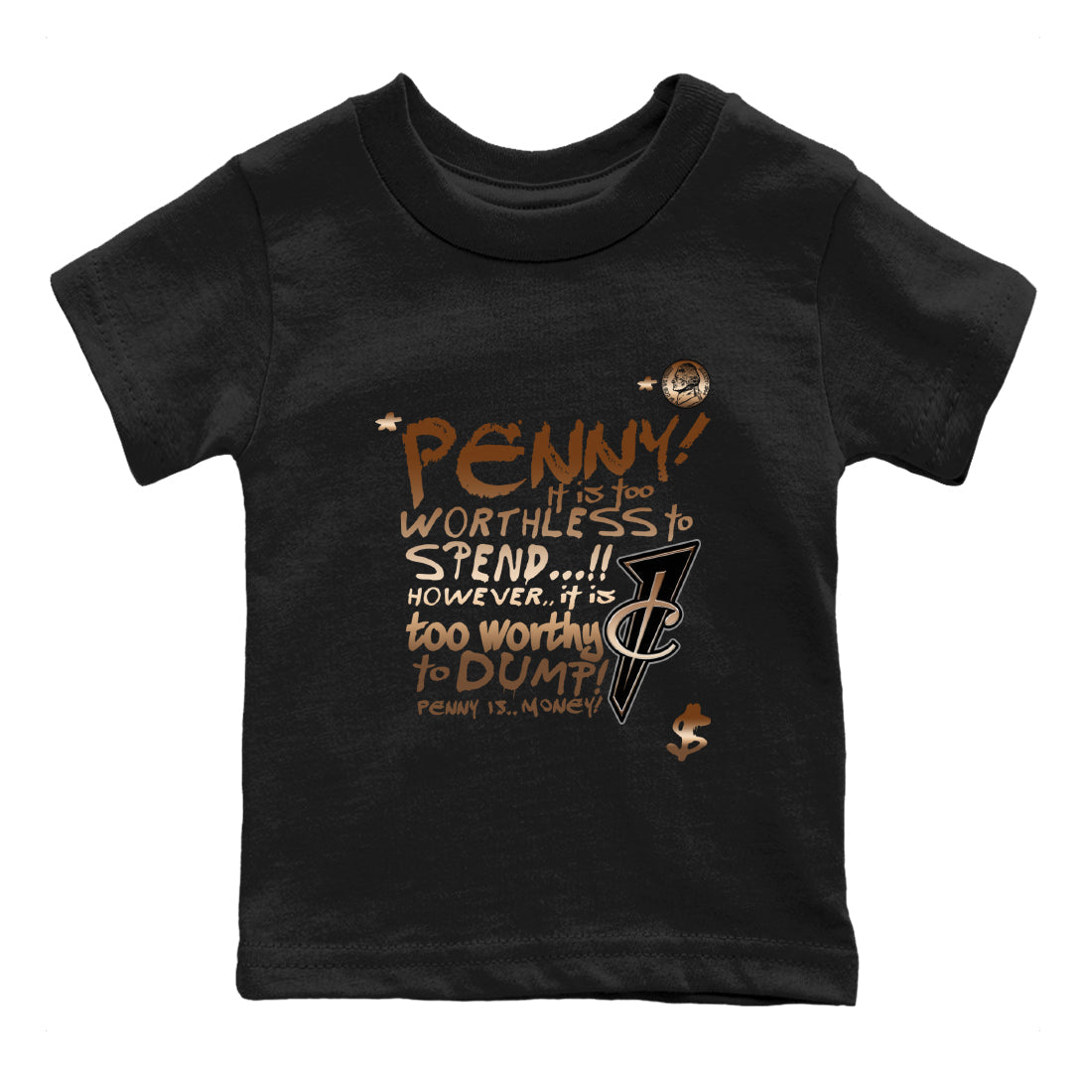 Penny Is snkmatch Tees Kids - Air Foamposite One Metallic Copper