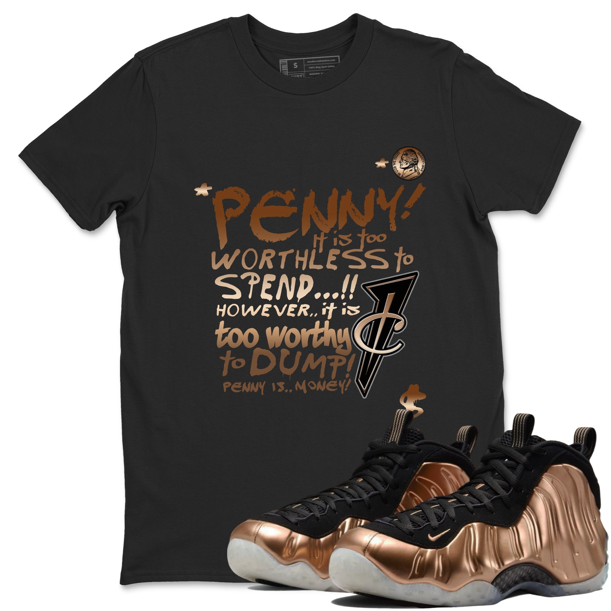 Penny Is snkmatch Tees - Air Foamposite One Metallic Copper