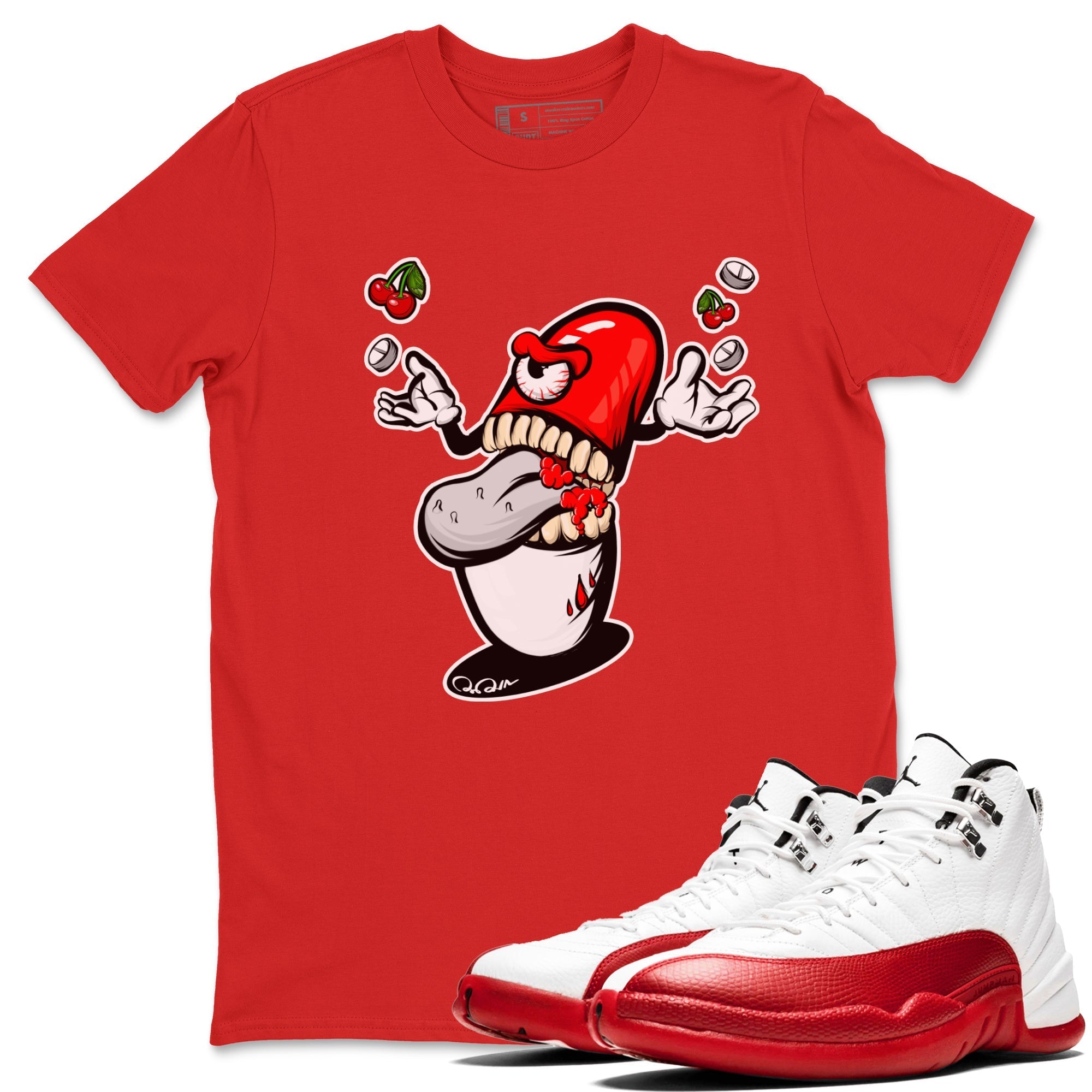 Pill Monster Unisex Tops - Air Jordan 12 Cherry