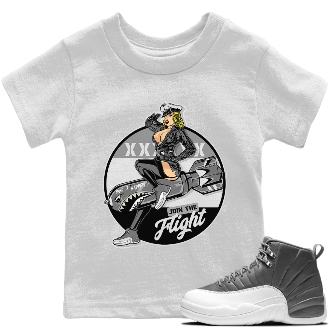Pin Up Girl Kids Tops - Air Jordan 12 Stealth