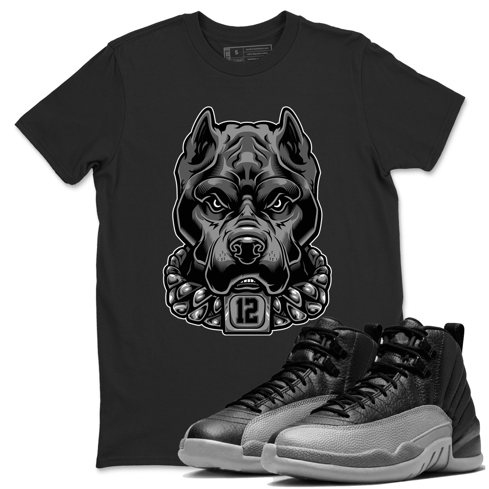Pitbull snkmatch Tees - Air Jordan 12 Black Wolf Grey