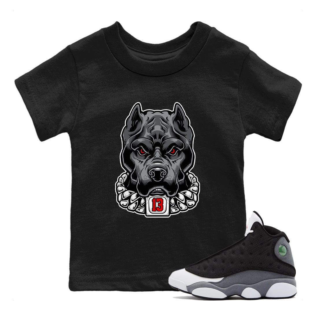 Pitbull Kids Tops - Air Jordan 13 Black Flint