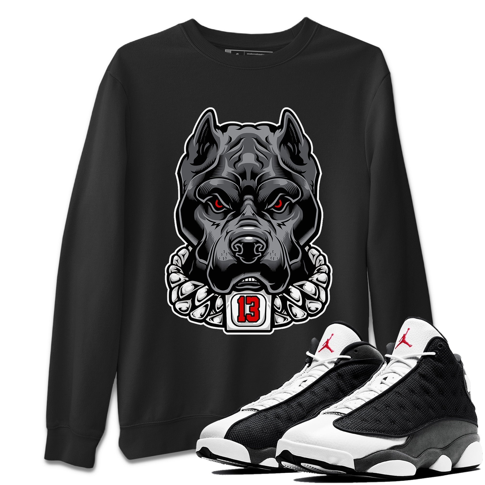 Pitbull Unisex Tops - Air Jordan 13 Black Flint