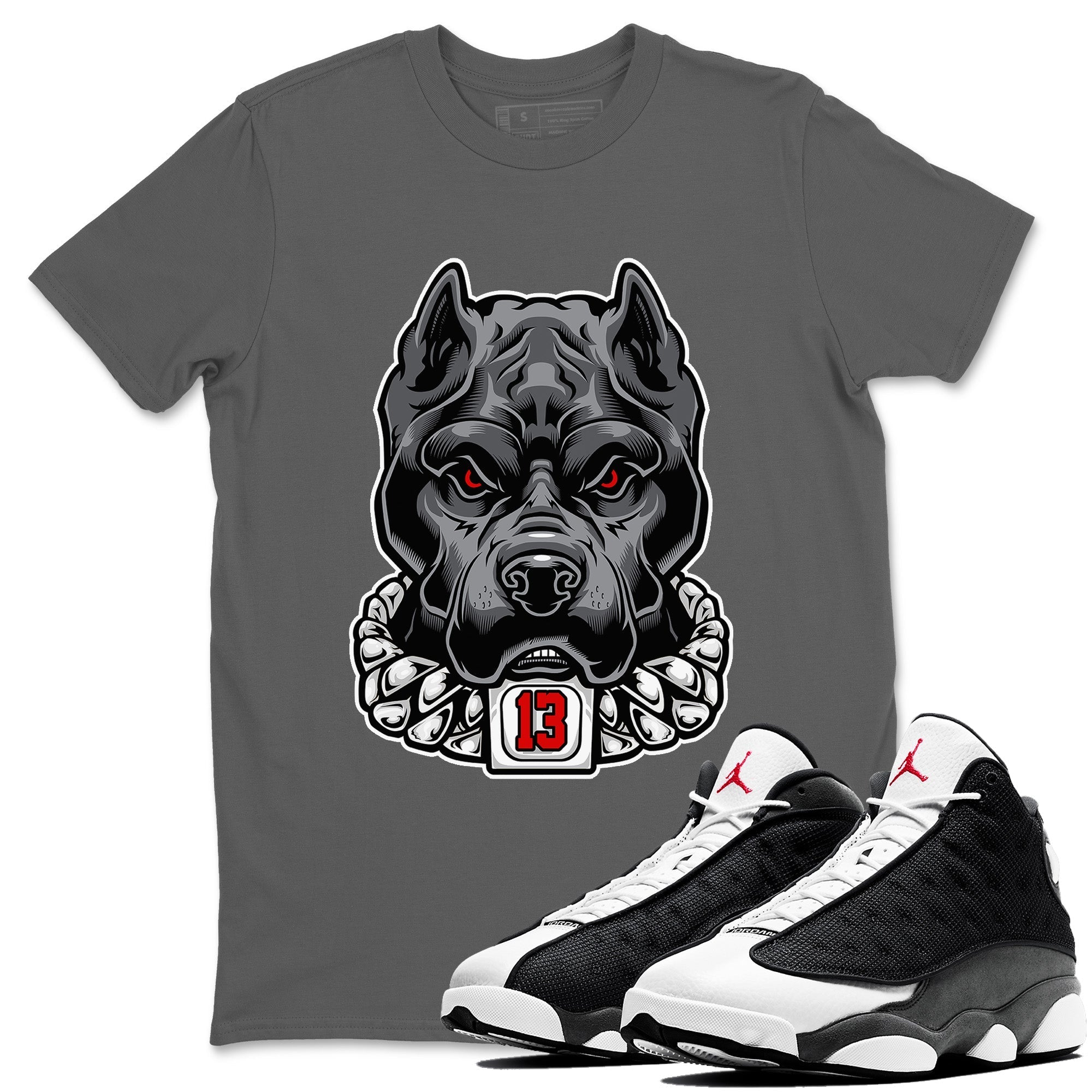 Pitbull Unisex Tops - Air Jordan 13 Black Flint