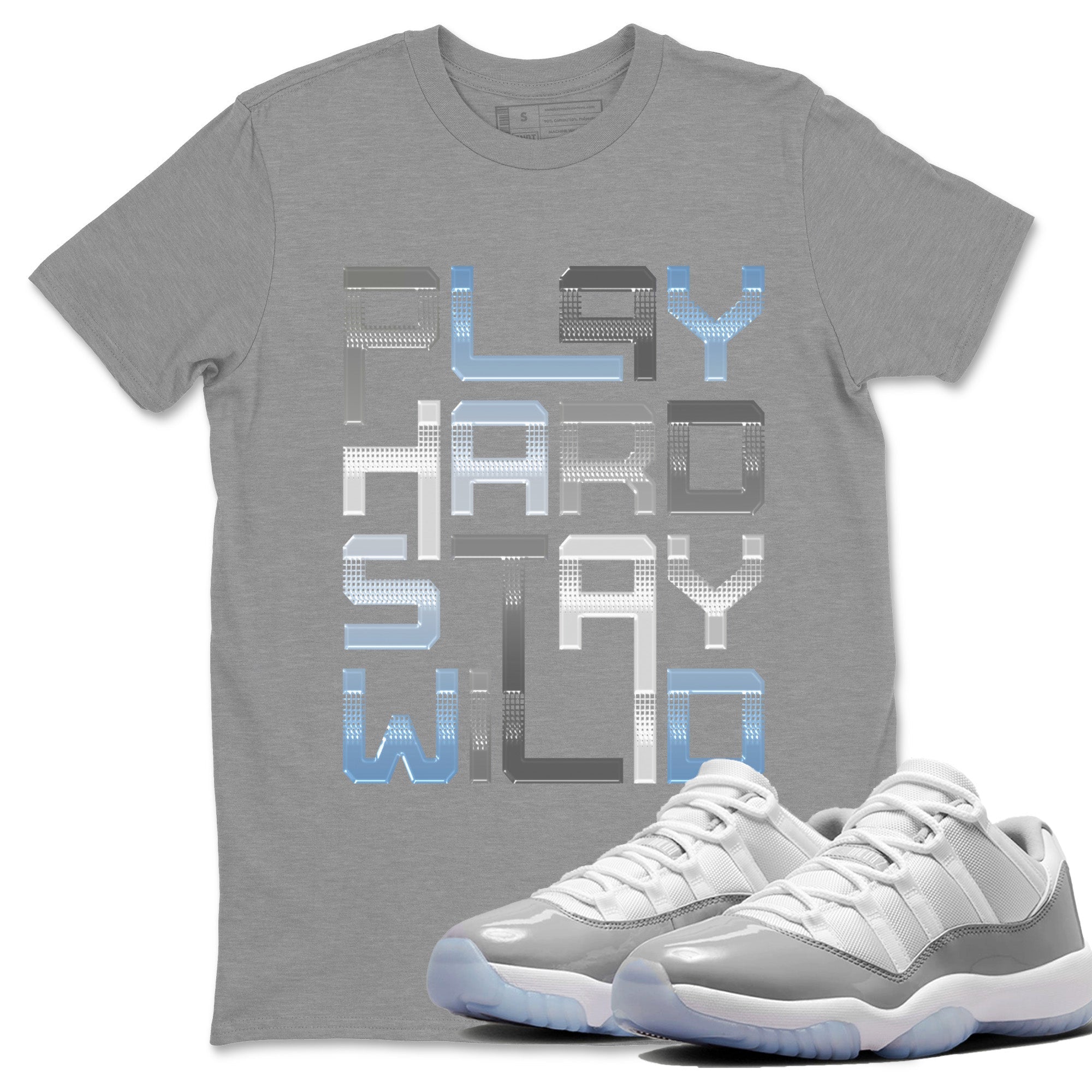 Play Hard Unisex Tops - Air Jordan 11 White Cement