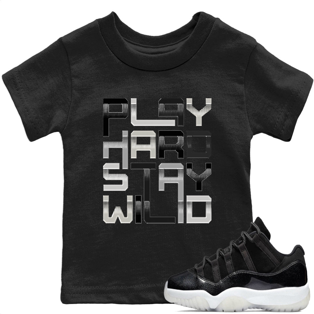 Play Hard Stay Wild Kids Tops - Air Jordan 11 72-10