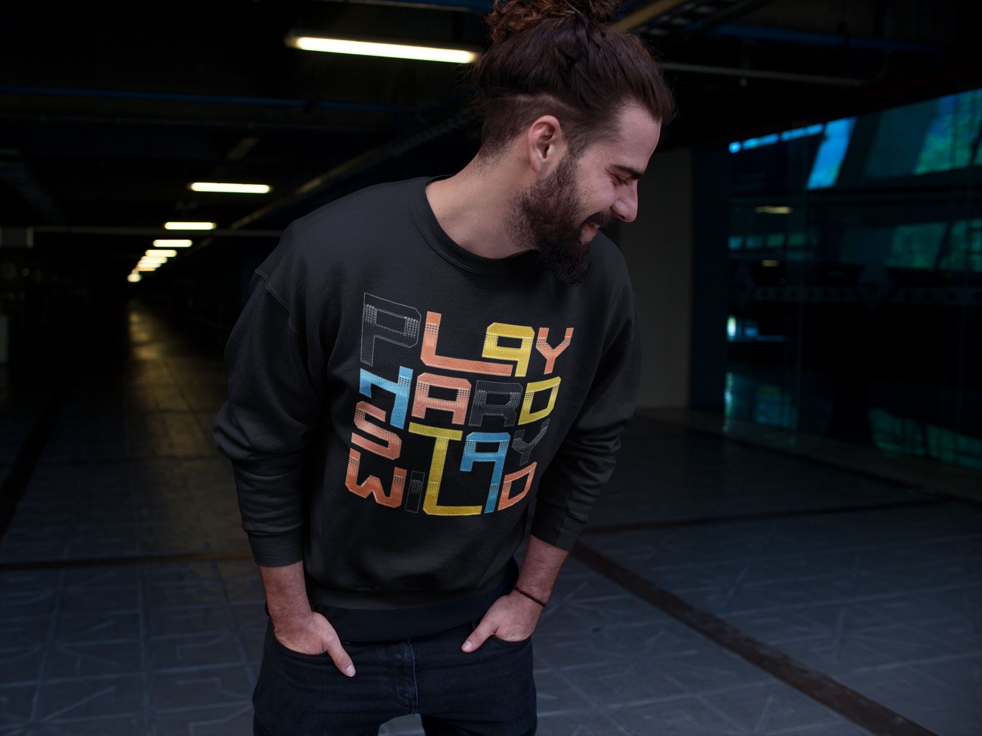 Play Hard Stay Wild Unisex Tops - Yeezy 700 Sun