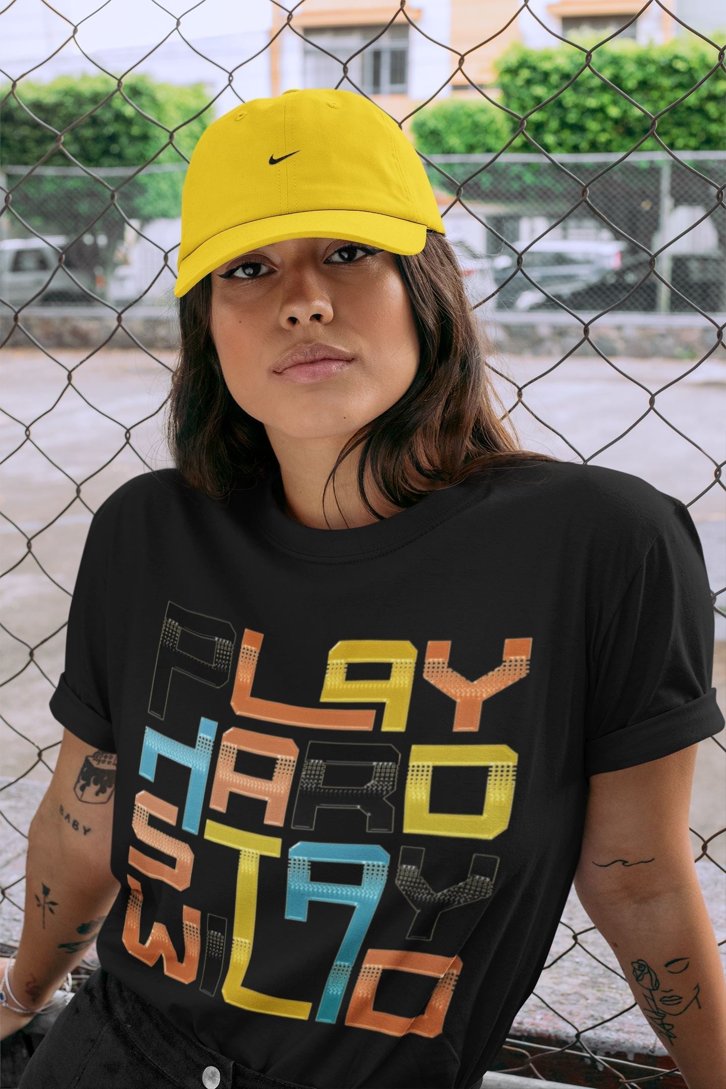 Play Hard Stay Wild Unisex Tops - Yeezy 700 Sun