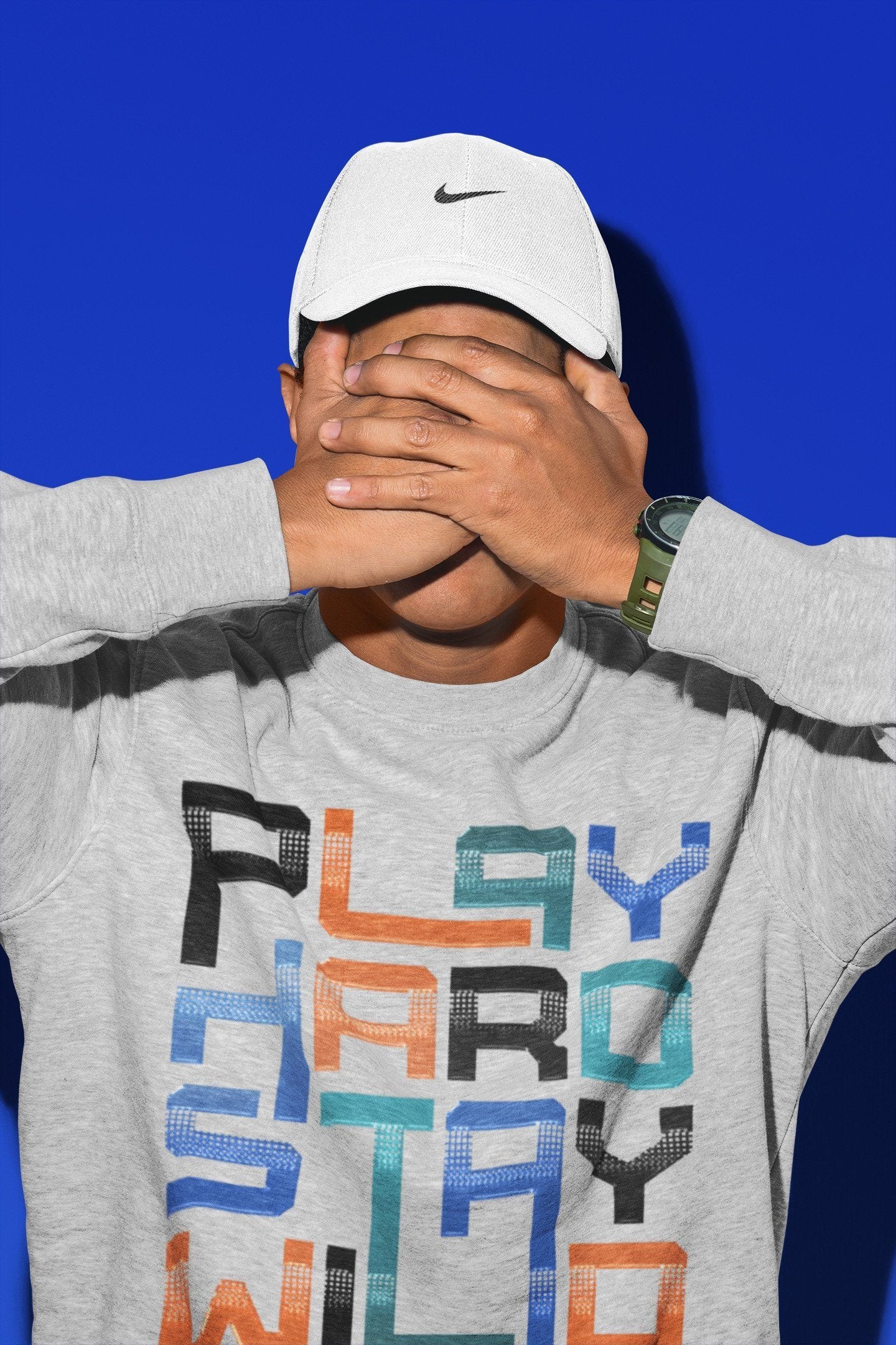 Play Hard Stay Wild Unisex Tops - Yeezy 700 Bright Blue