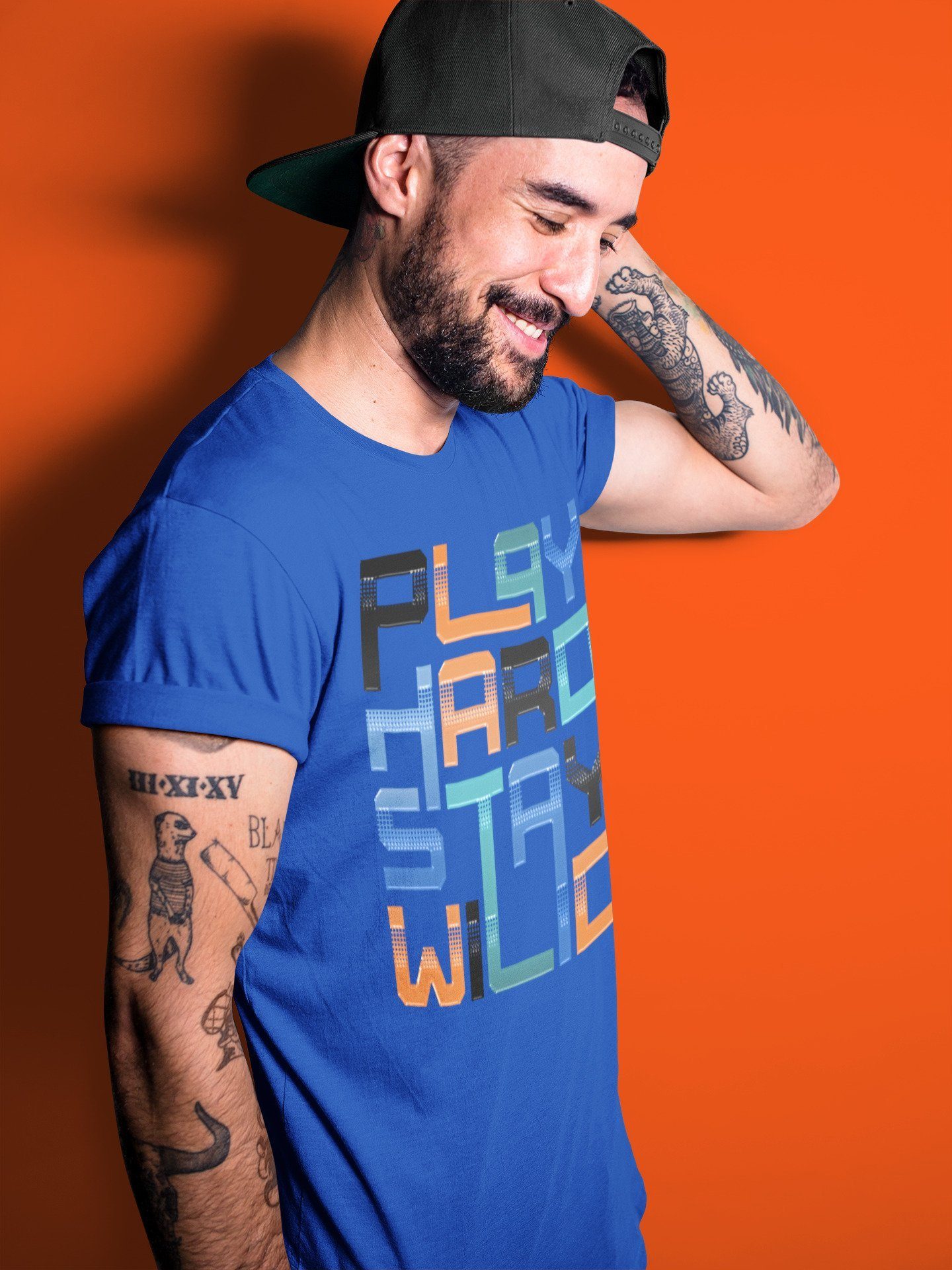 Play Hard Stay Wild Unisex Tops - Yeezy 700 Bright Blue