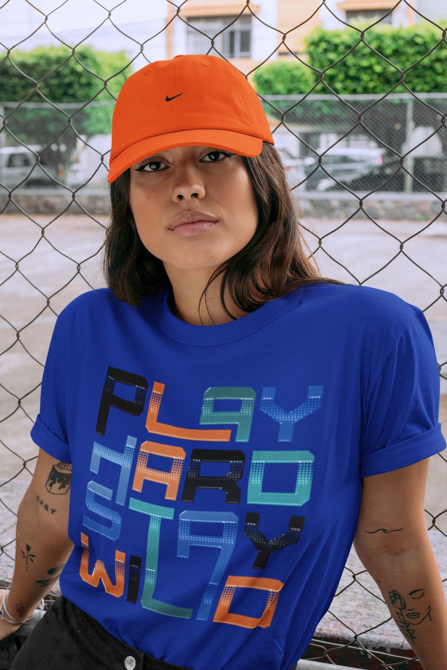 Play Hard Stay Wild Unisex Tops - Yeezy 700 Bright Blue