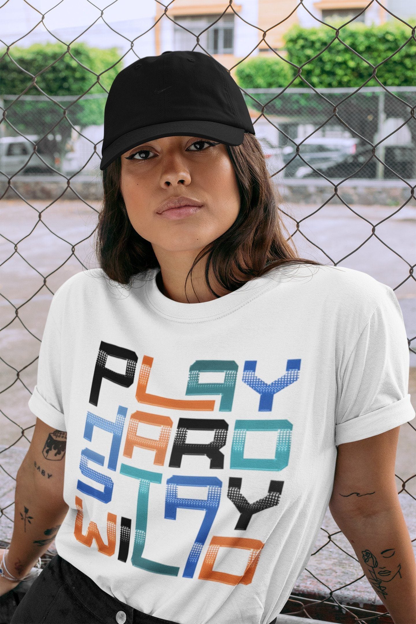 Play Hard Stay Wild Unisex Tops - Yeezy 700 Bright Blue