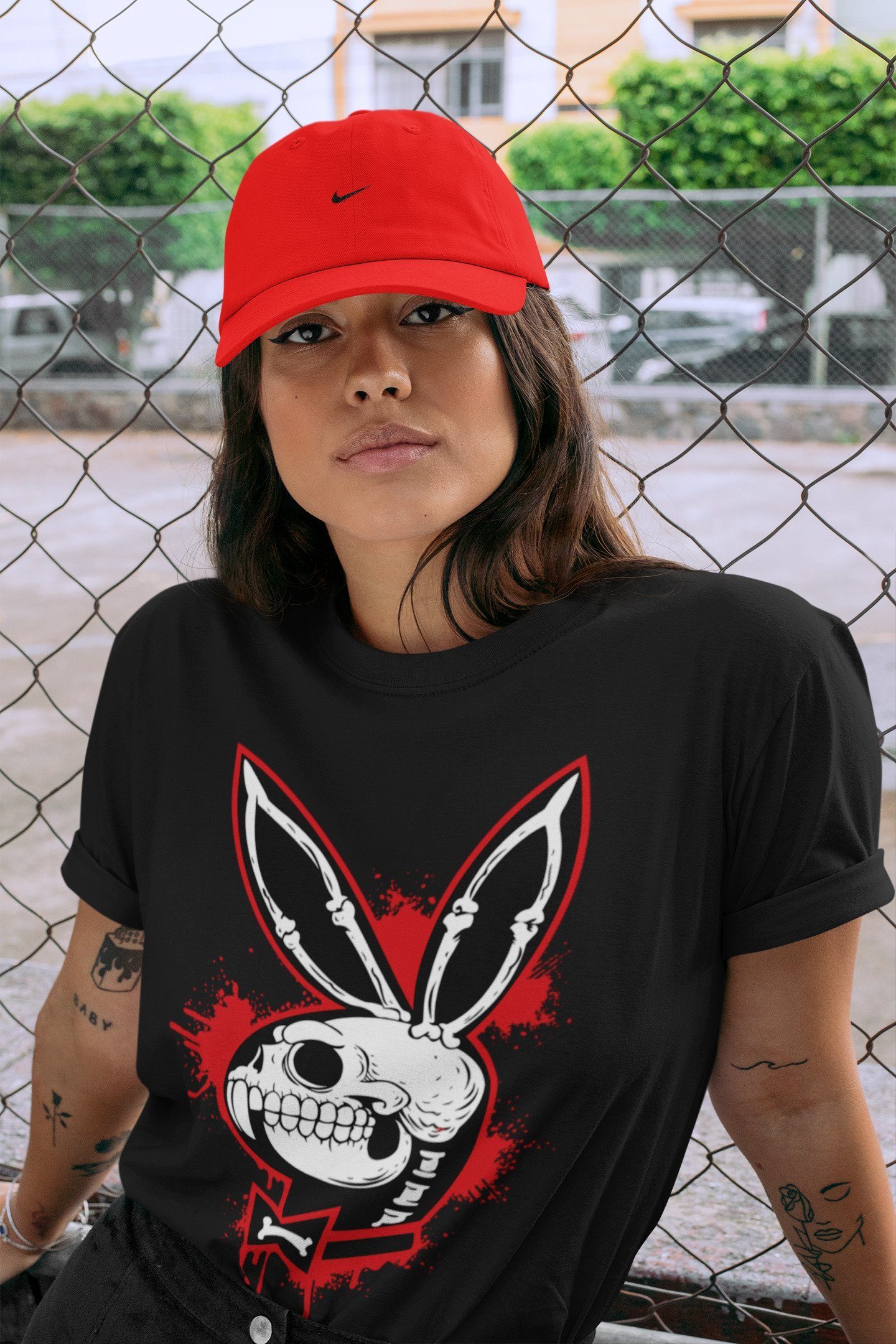 Playskull Unisex Tops - Air Jordan 4 Red Thunder