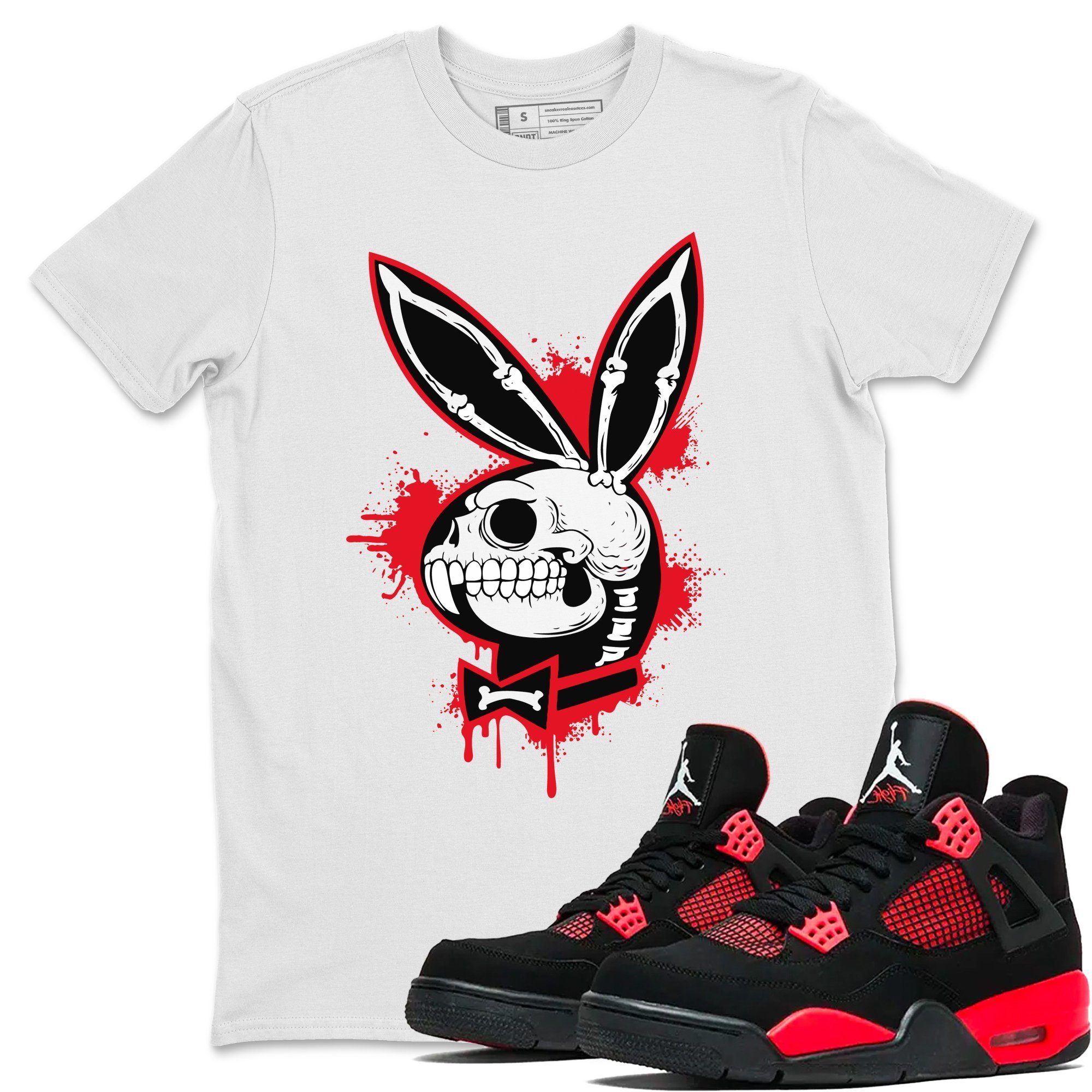 Playskull Unisex Tops - Air Jordan 4 Red Thunder