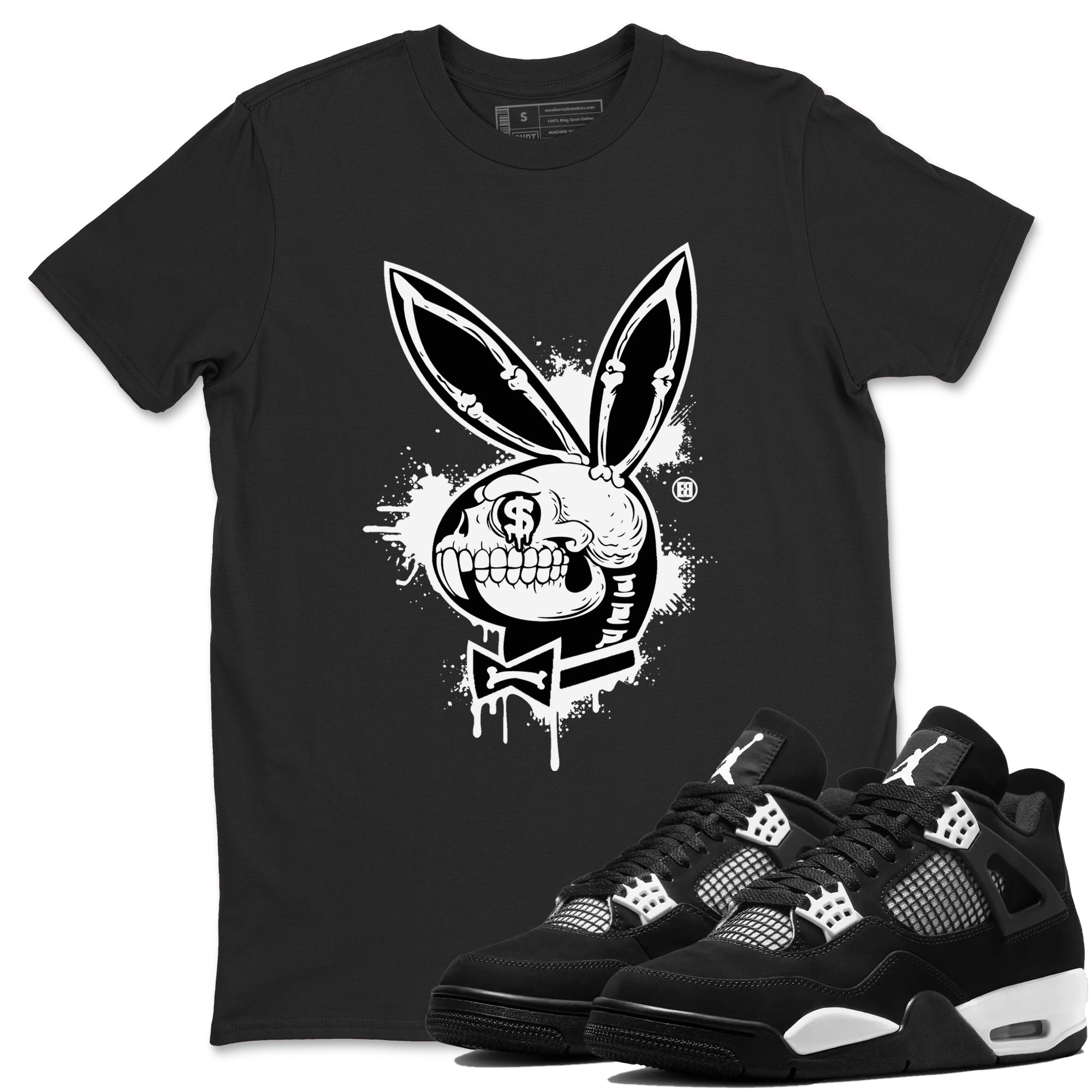 Playskull snkmatch Tees - Air Jordan 4 White Thunder