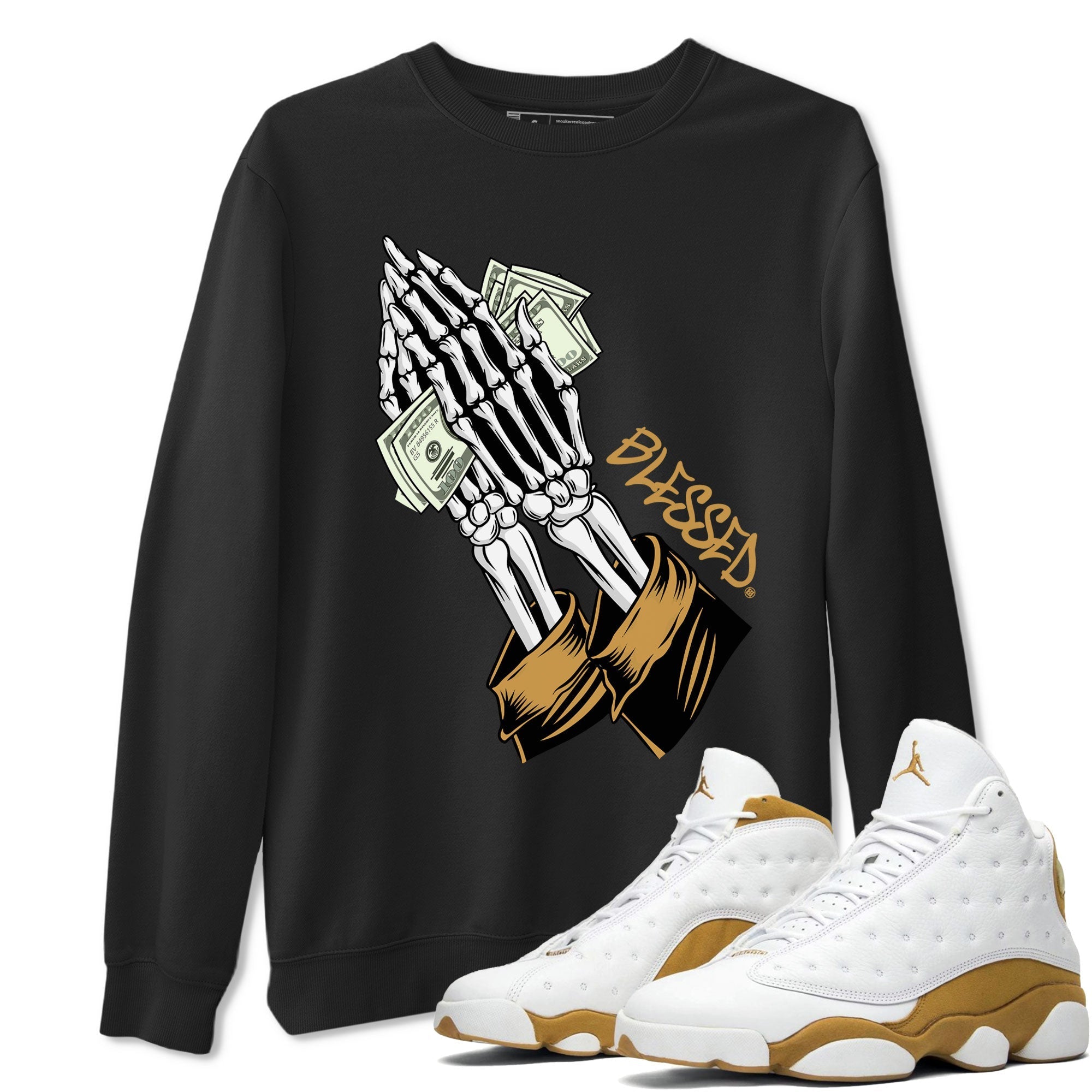 Praying Skeleton snkmatch Tee - Air Jordan 13 Wheat