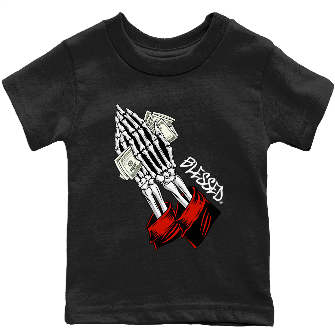 Praying Skeleton Kids Tops - Air Jordan 1 Heritage