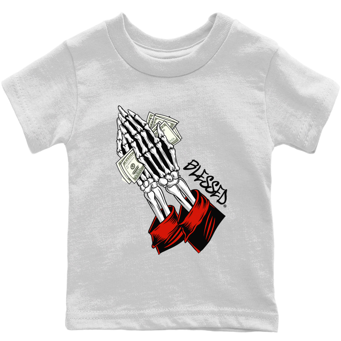 Praying Skeleton Kids Tops - Air Jordan 1 Heritage