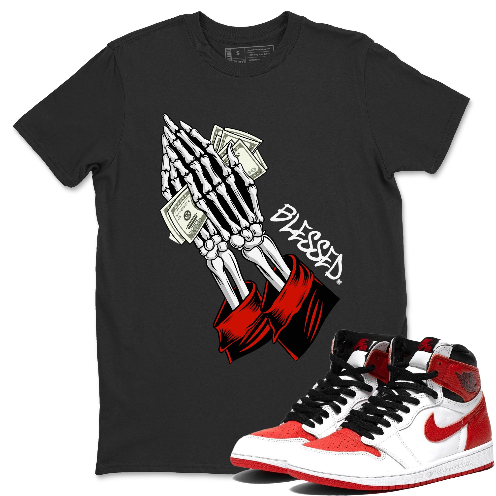 Praying Skeleton Unisex Tops - Air Jordan 1 Heritage