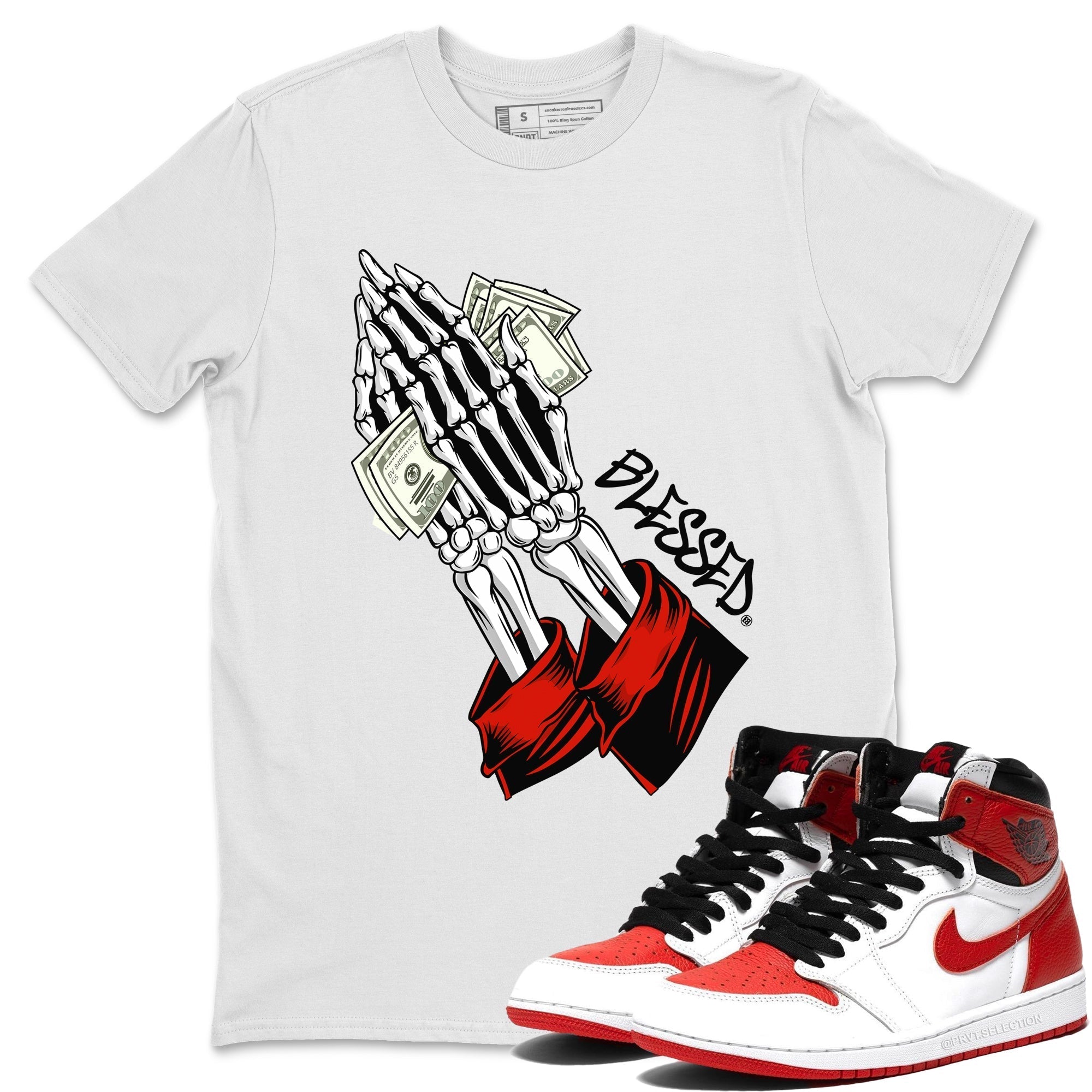 Praying Skeleton Unisex Tops - Air Jordan 1 Heritage
