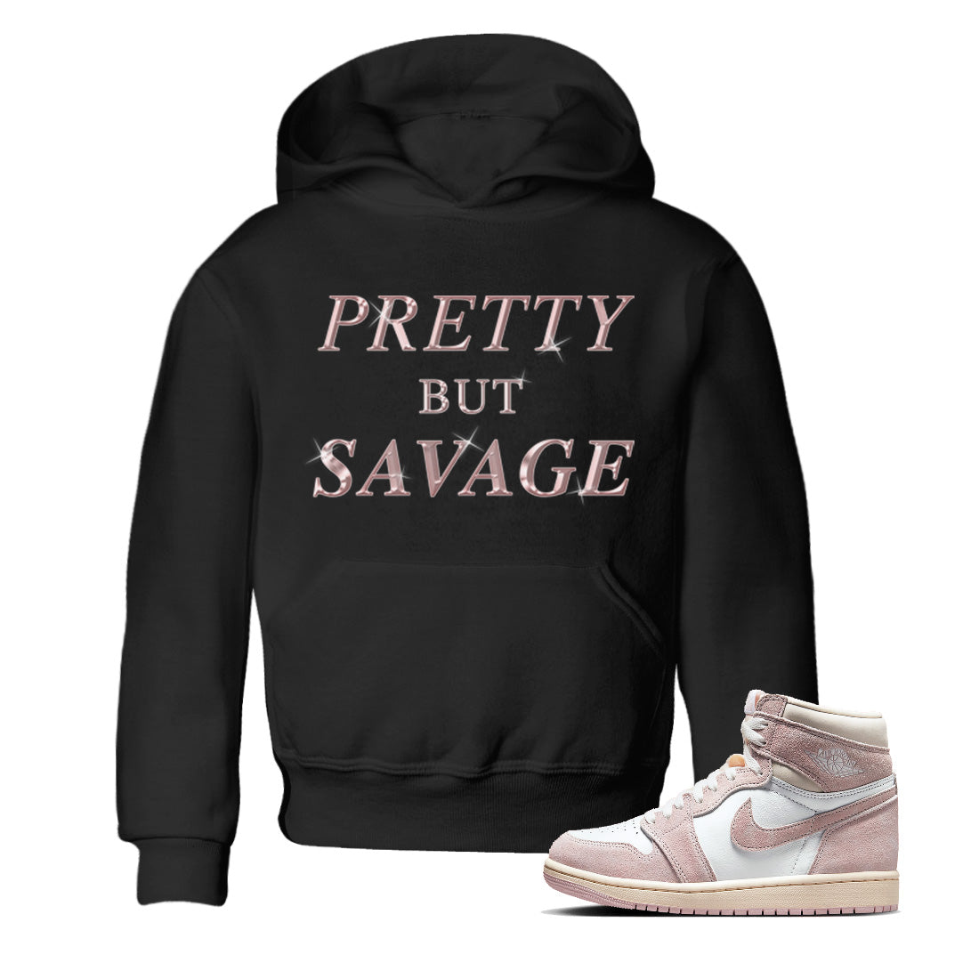 Pretty But Savage Kids Tops - Air Jordan 1 Washed Pink