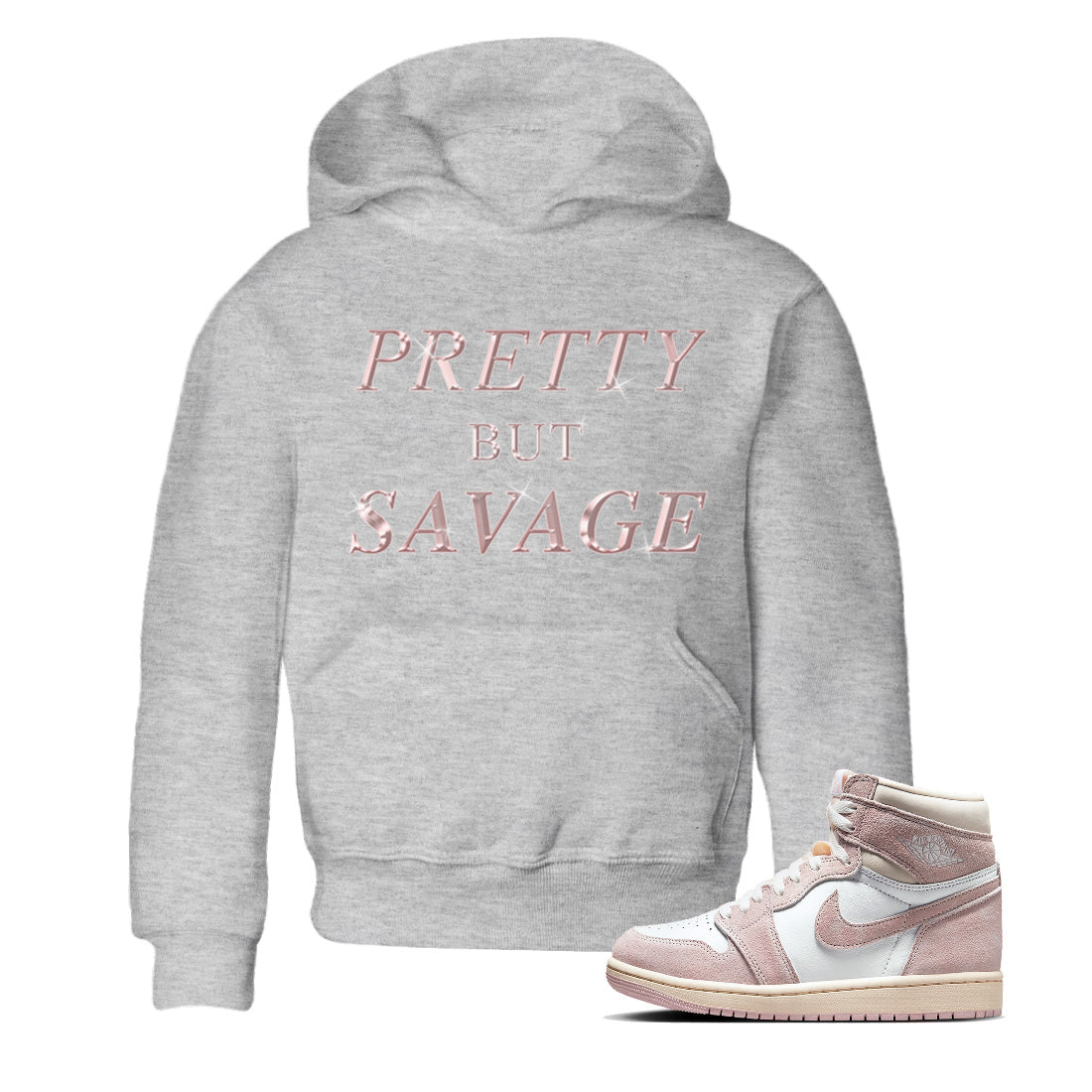 Pretty But Savage Kids Tops - Air Jordan 1 Washed Pink
