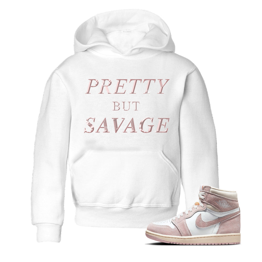 Pretty But Savage Kids Tops - Air Jordan 1 Washed Pink