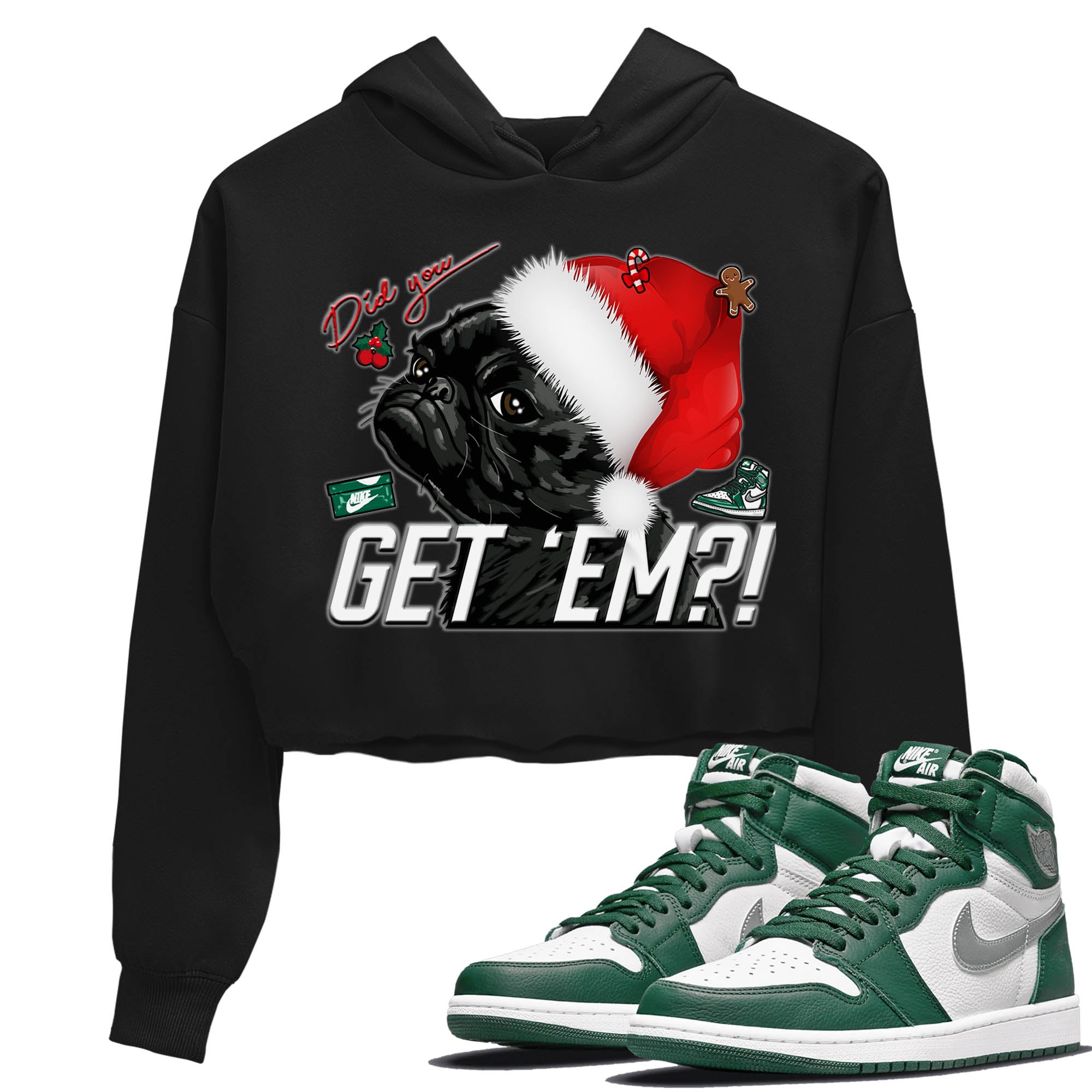 Pug Get Em Women's Tops - Air Jordan 1 Gorge Green
