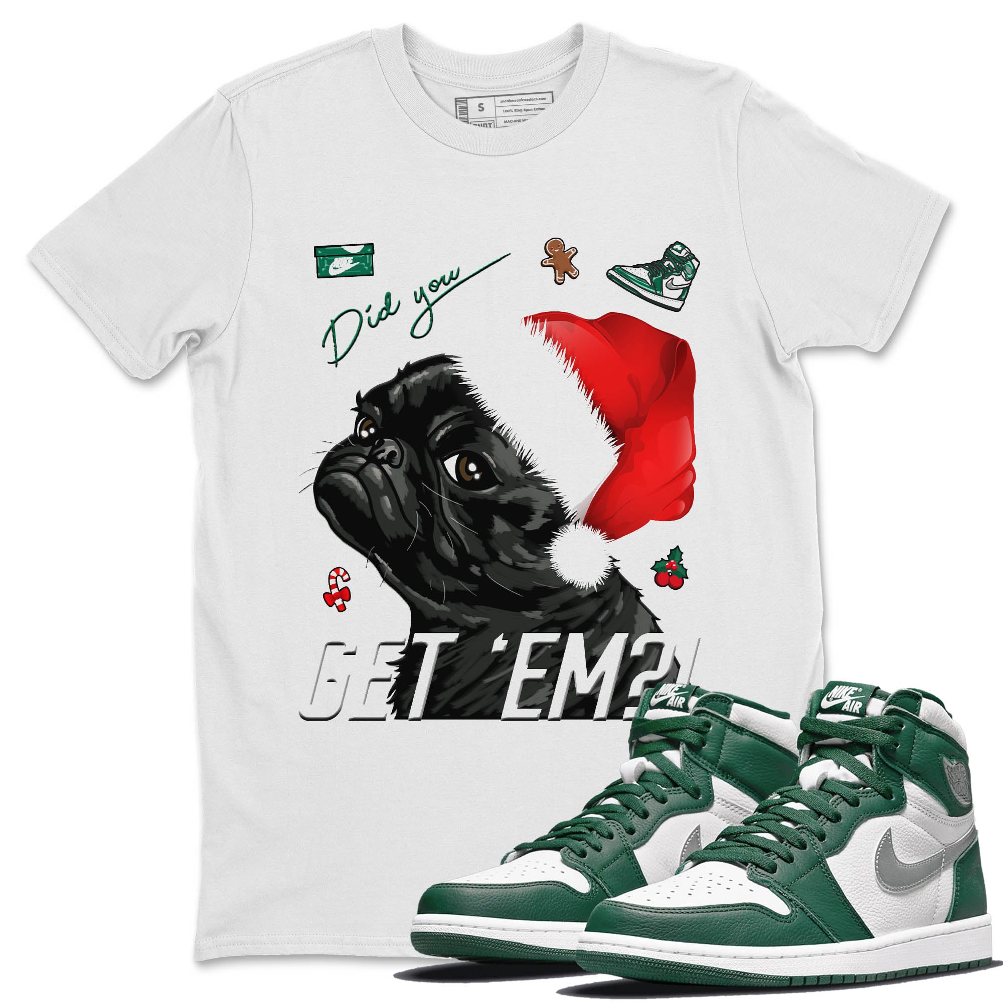 Pug Get Em Unisex Tops - Air Jordan 1 Gorge Green