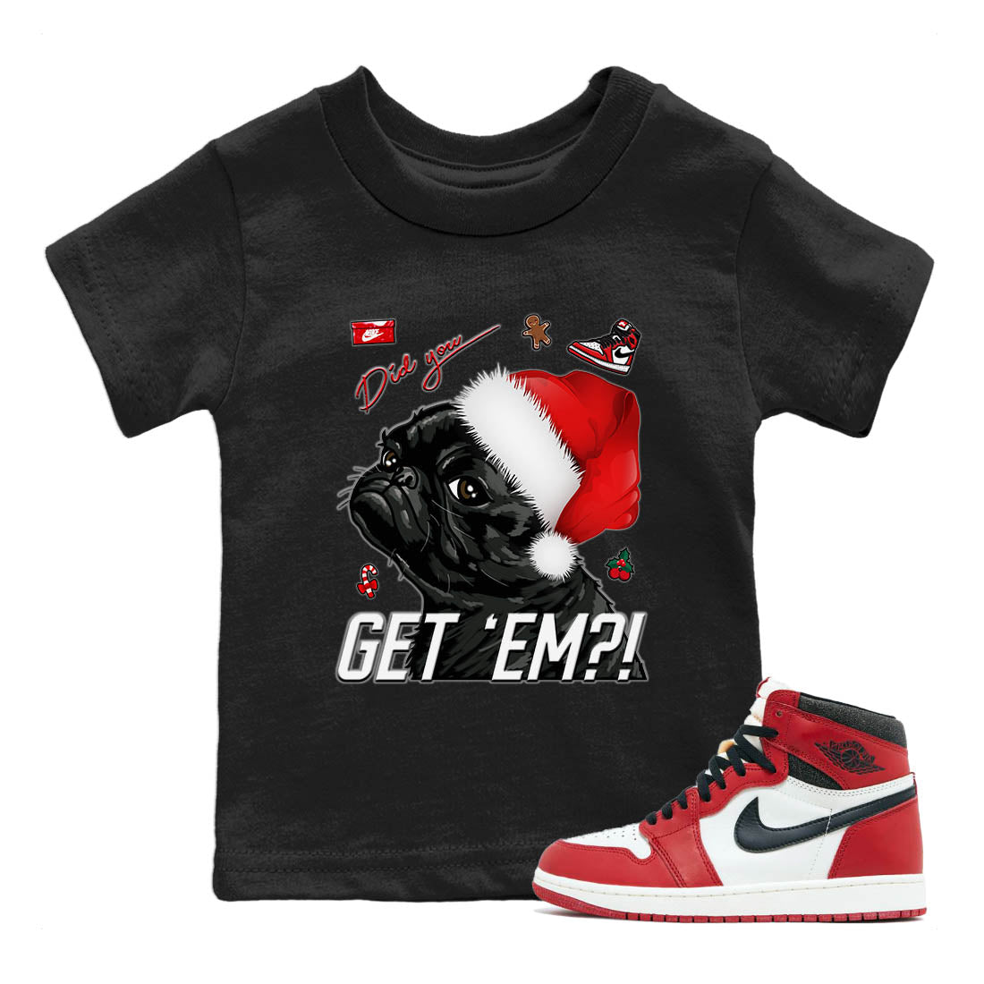 Pug Get Em Kids Tops - Air Jordan 1 Lost & Found