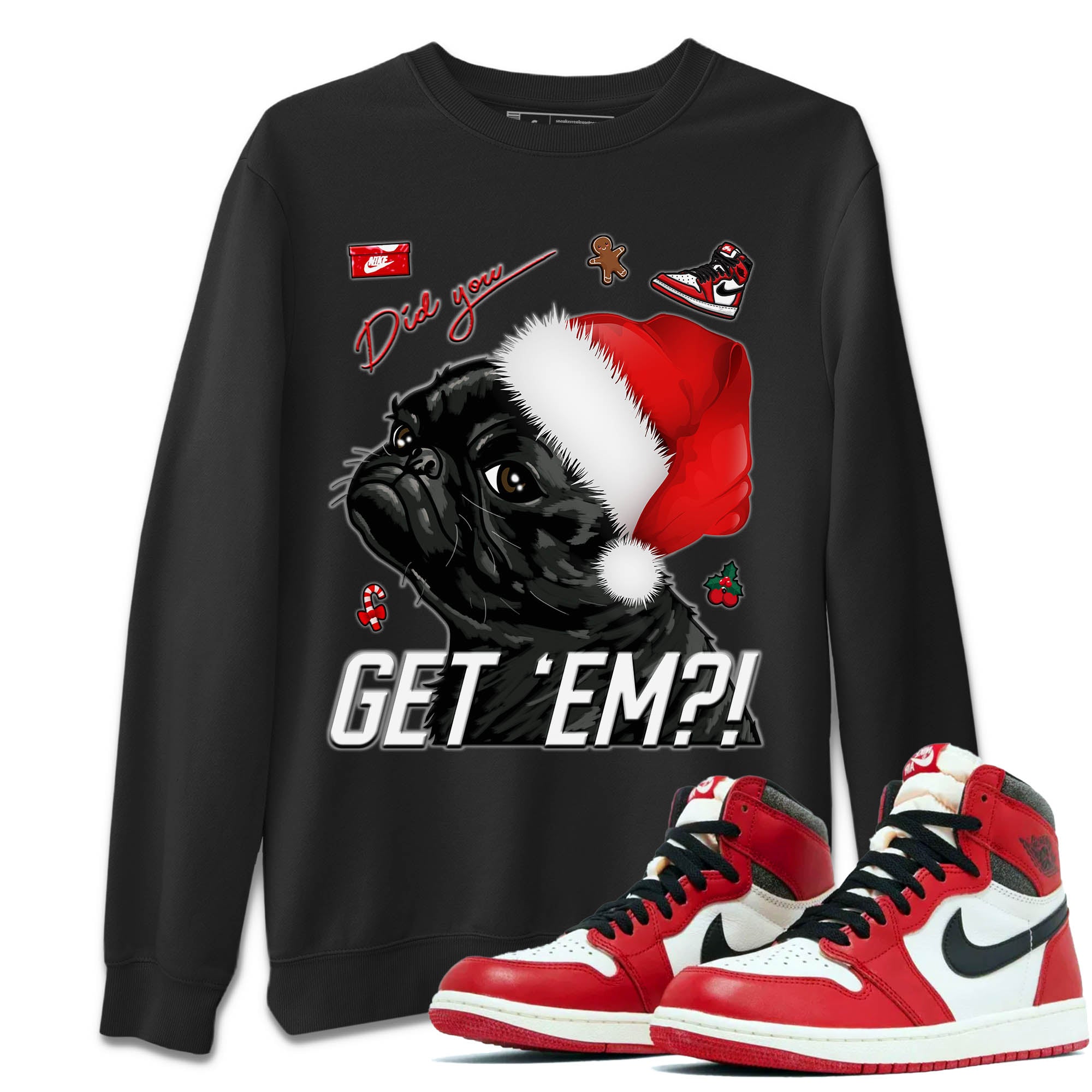 Pug Get Em Unisex Tops - Air Jordan 1 Lost & Found