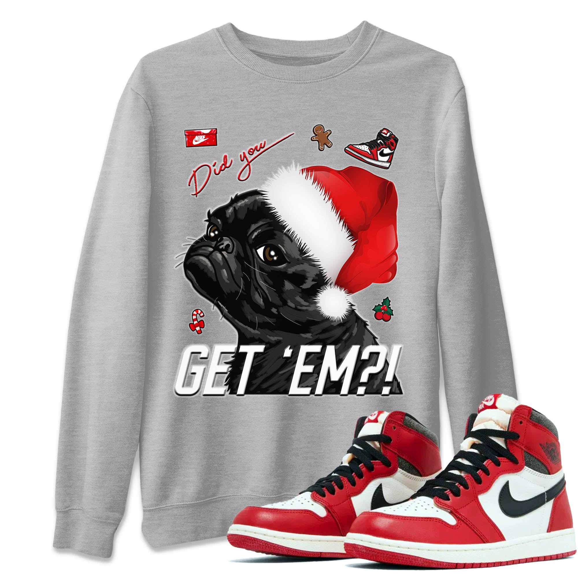 Pug Get Em Unisex Tops - Air Jordan 1 Lost & Found
