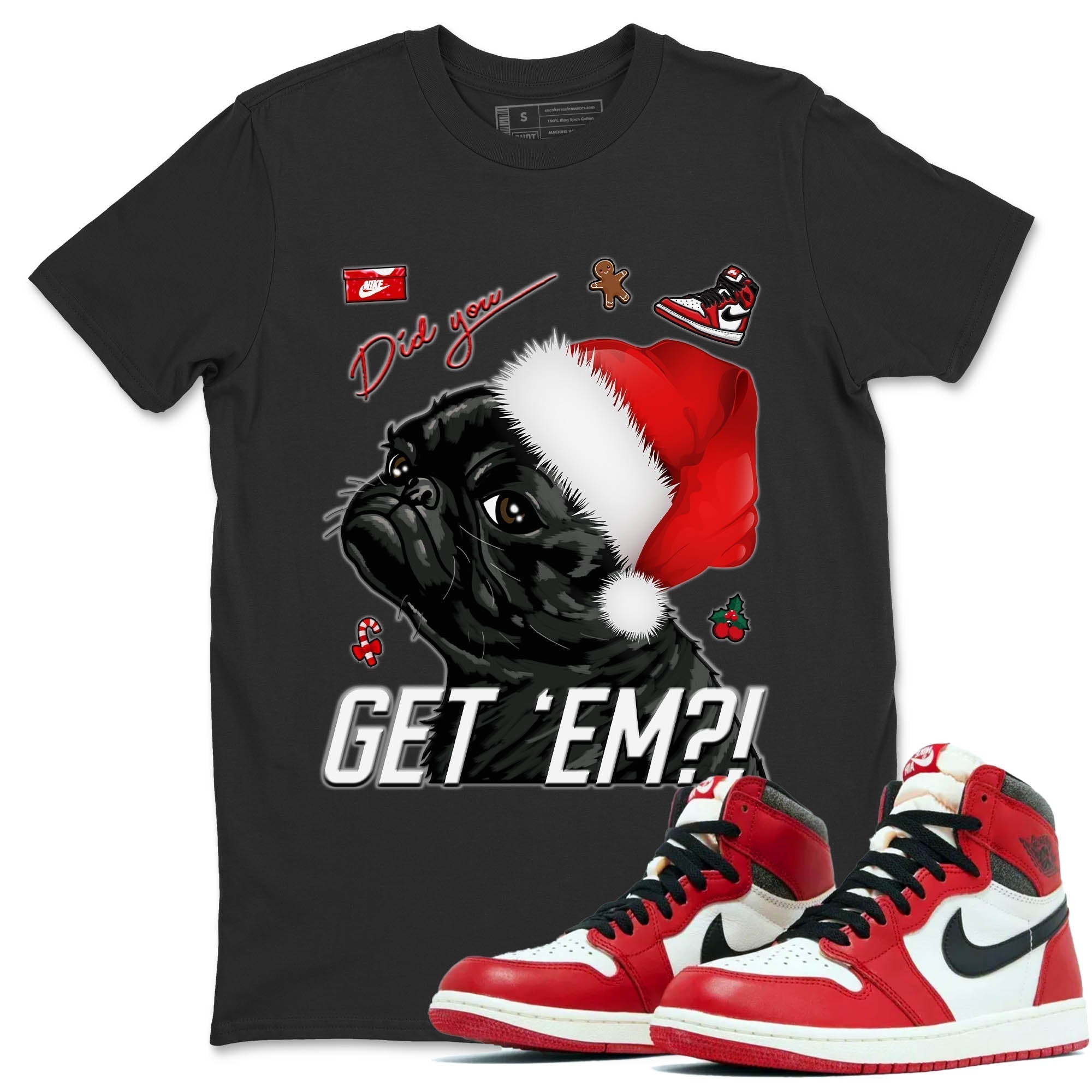Pug Get Em Unisex Tops - Air Jordan 1 Lost & Found