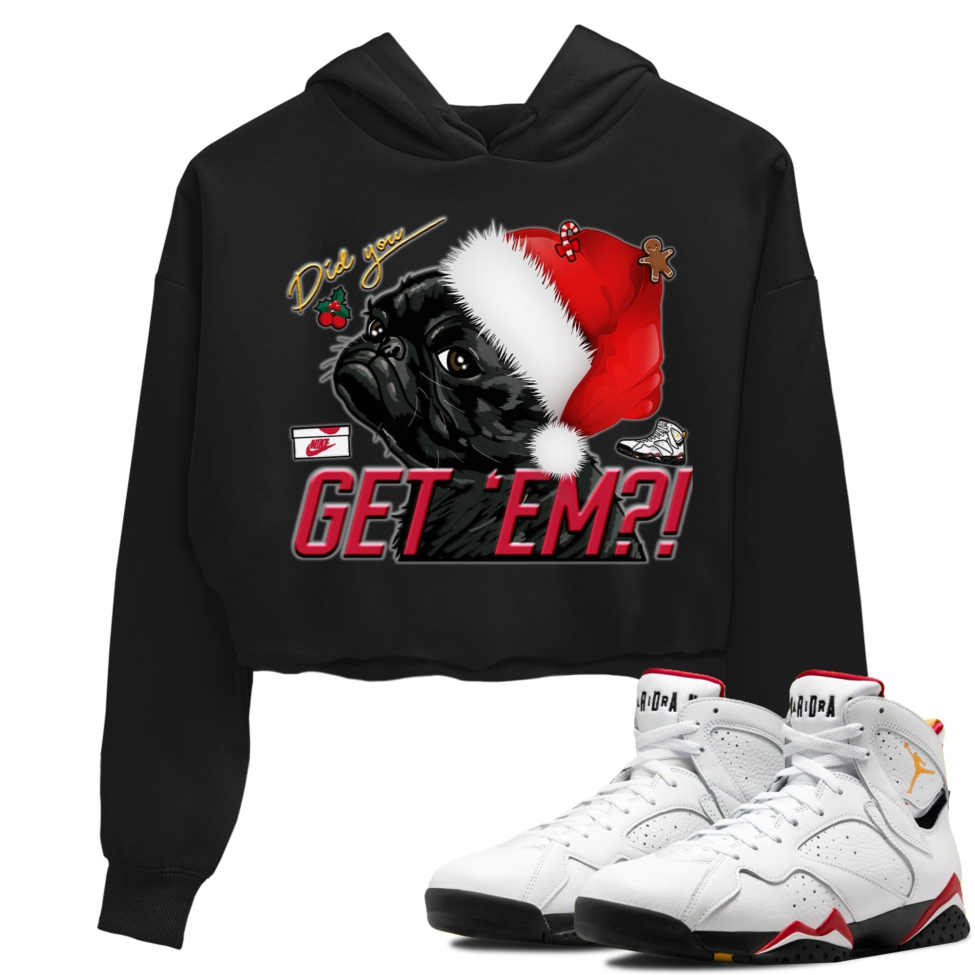 Pug Get Em Women's Tops - Air Jordan 7 Cardinal