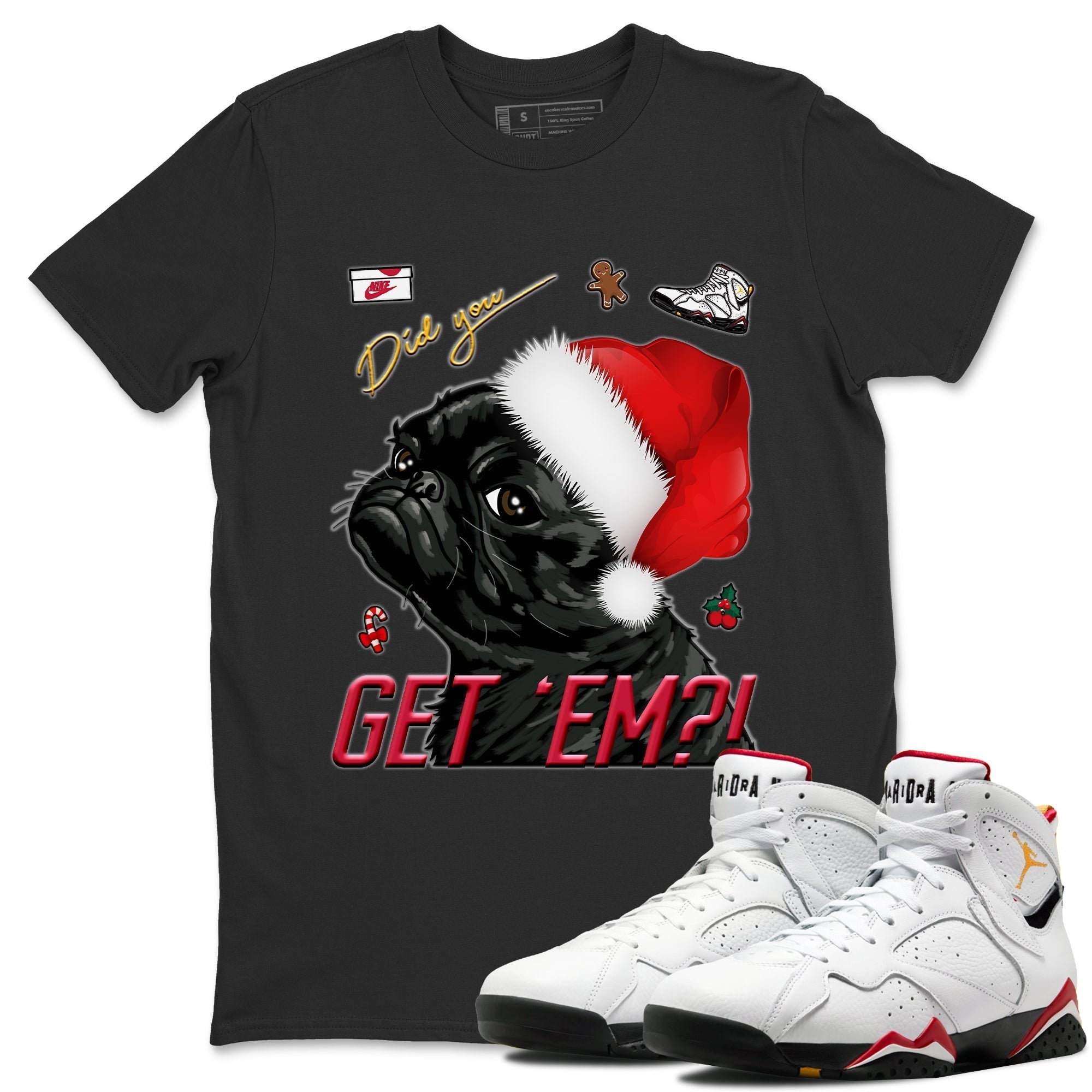 Pug Get Em Unisex Tops - Air Jordan 7 Cardinal