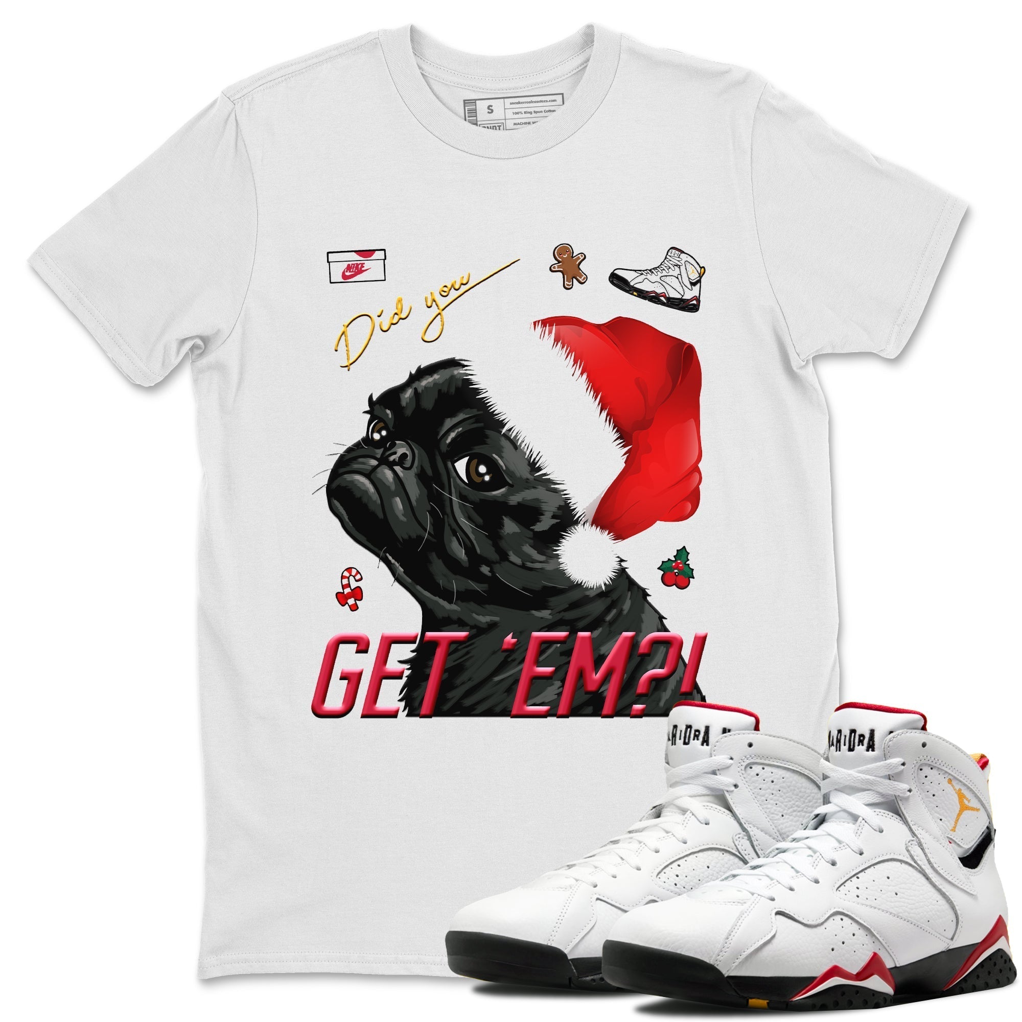 Pug Get Em Unisex Tops - Air Jordan 7 Cardinal