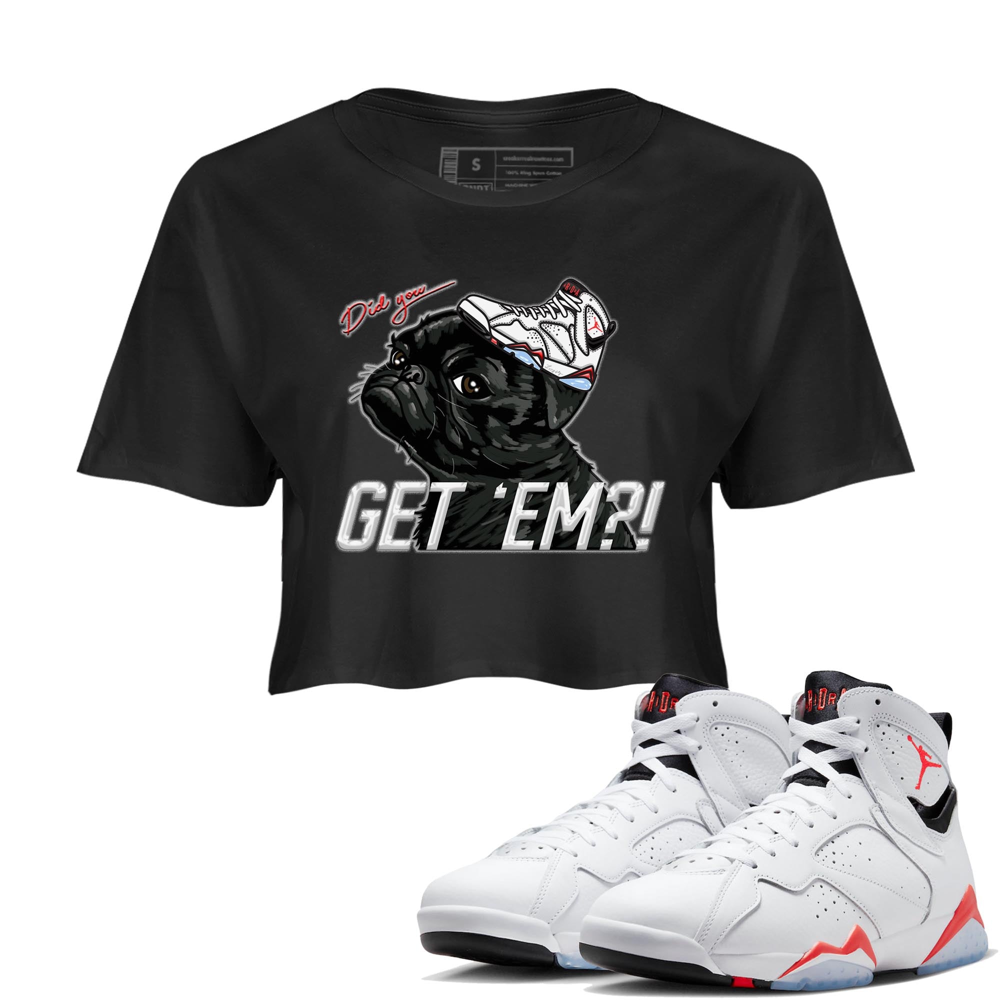 Pug Get Em snkmatch Women's Top - Air Jordan 7 White Infrared