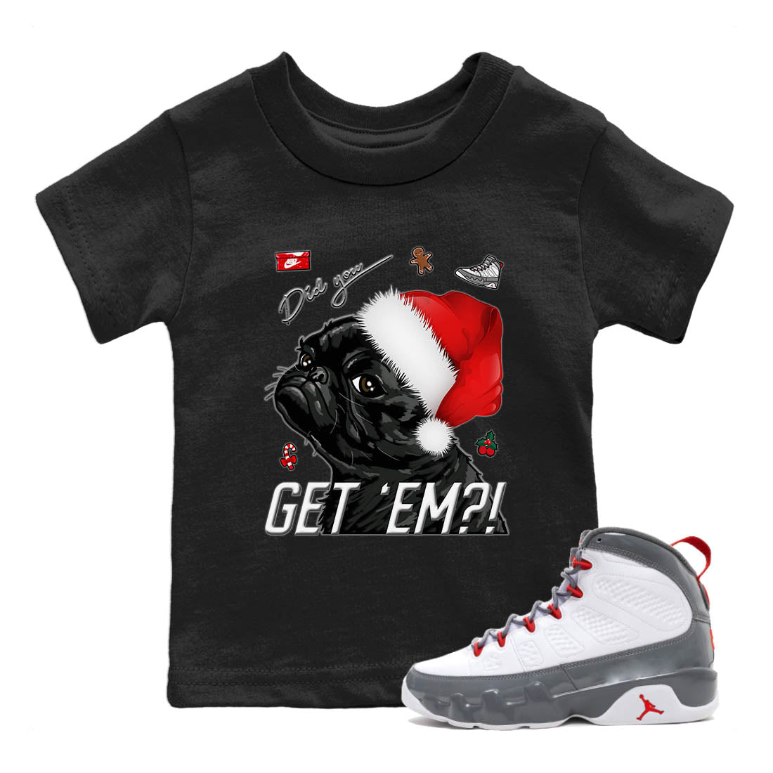 Pug Get Em Kids Tops - Air Jordan 9 Fire Red