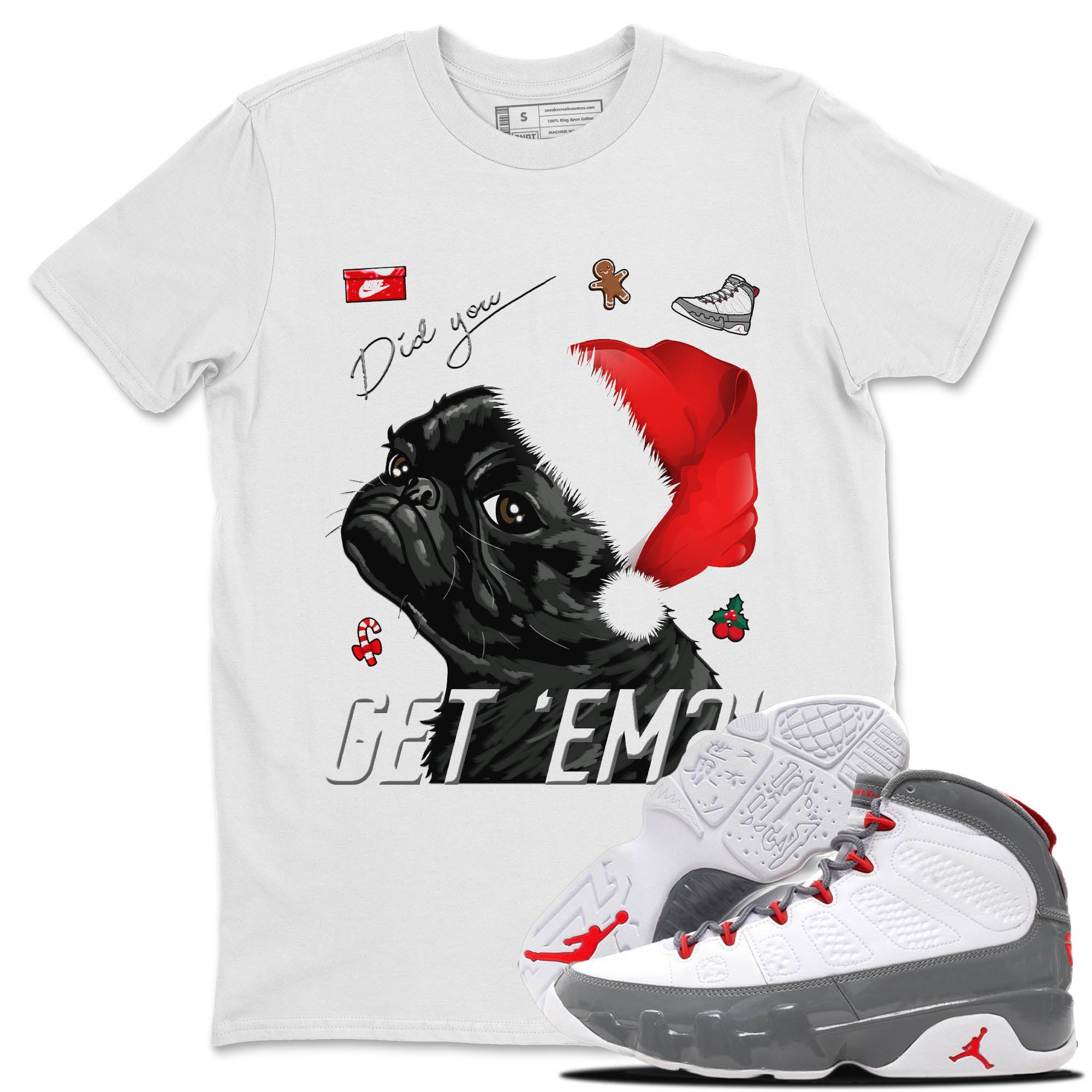 Pug Get Em Unisex Tops - Air Jordan 9 Fire Red